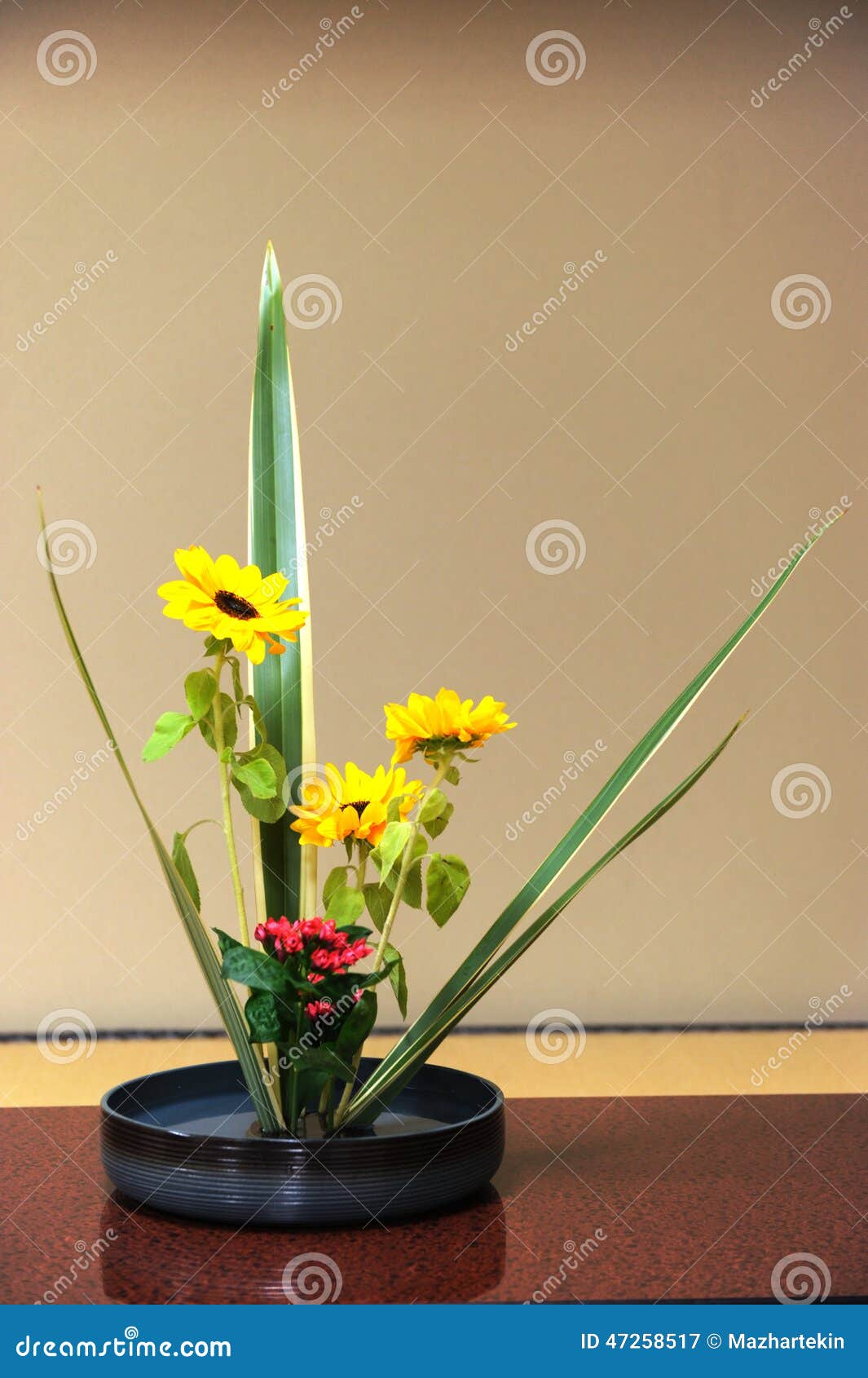A Good Example from the Japanese Art of Flower Arrangement Stock Image