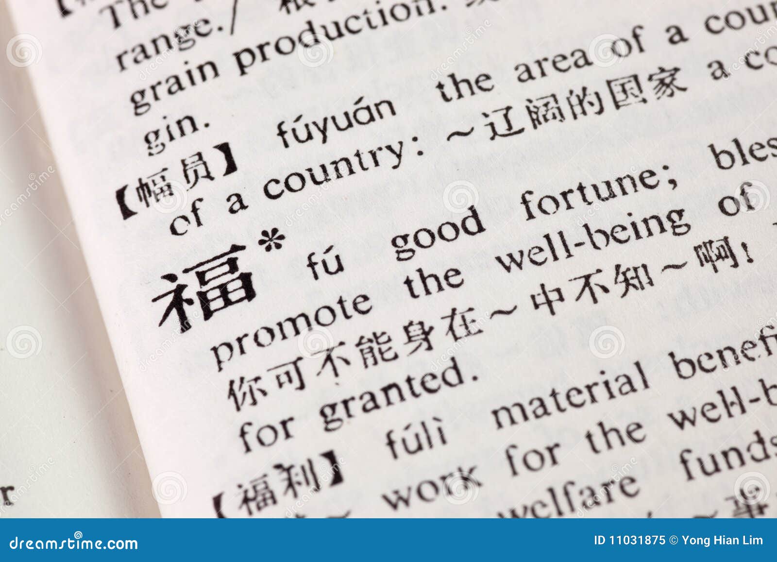 Good fortune stock image. Image of vocabulary, dictionary 11031875