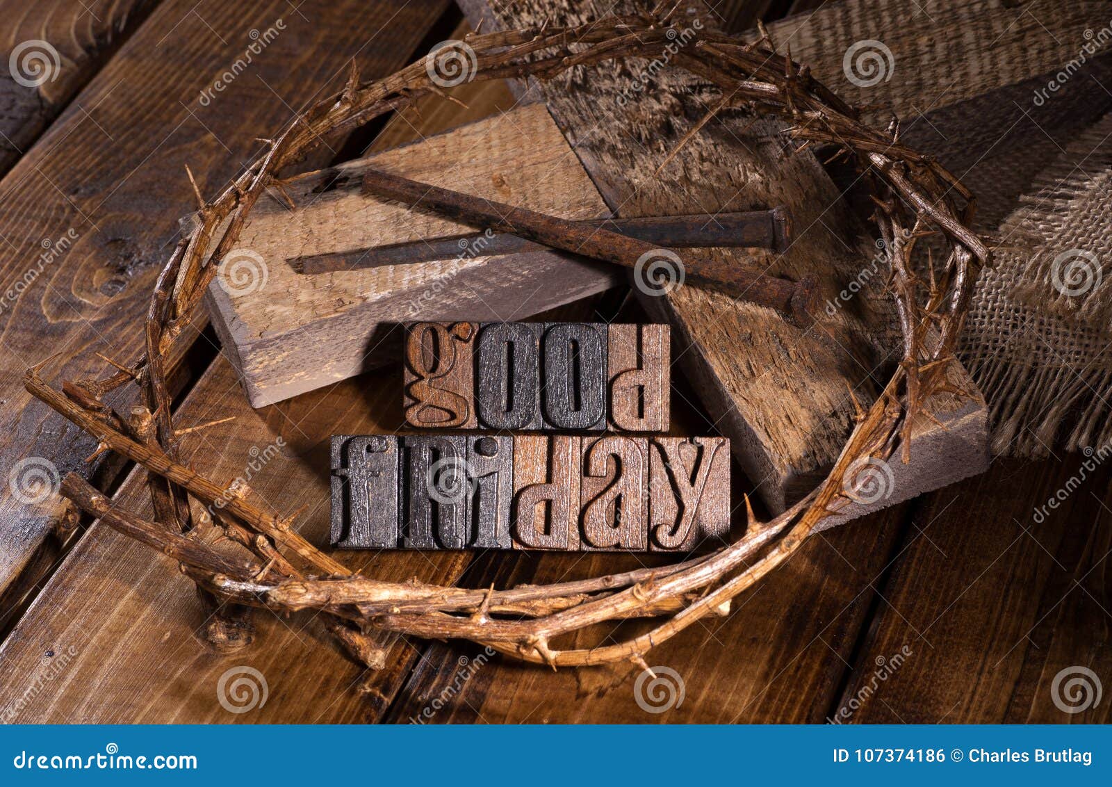 good friday wooden text