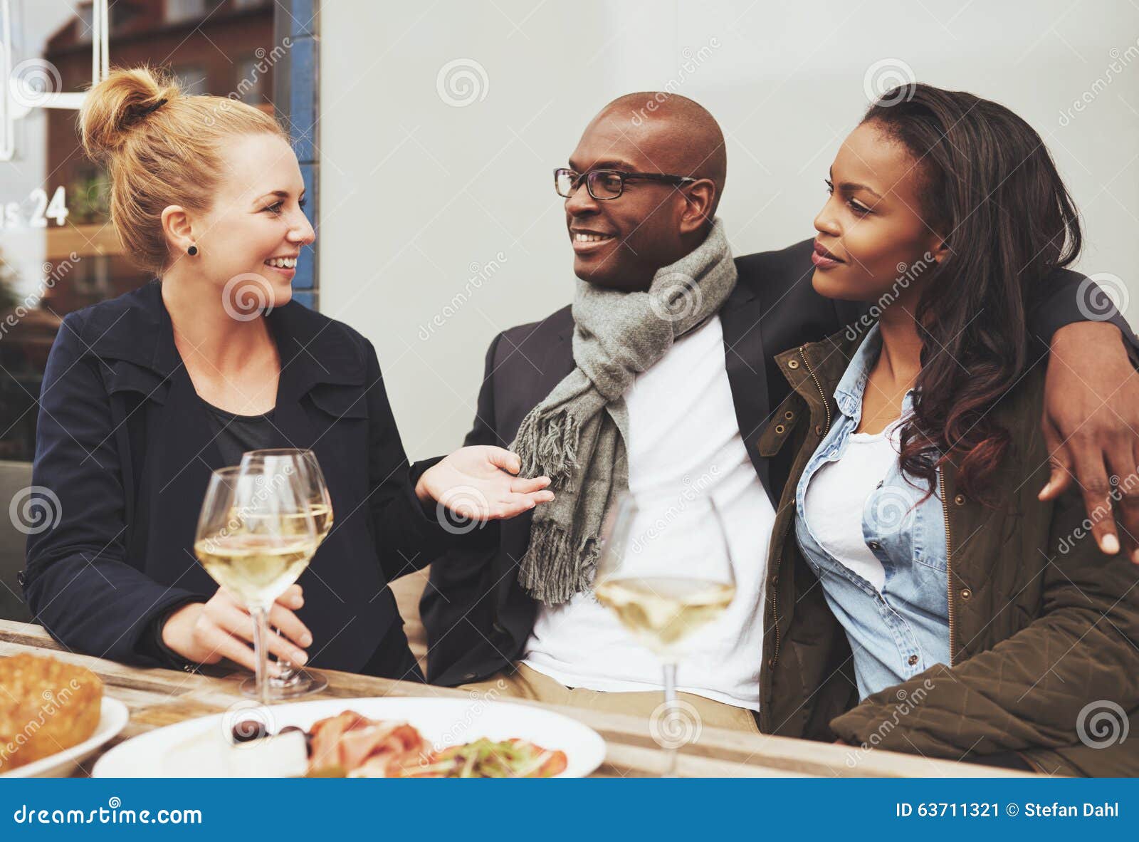 Good Friends Enjoying Dinner Stock Image - Image of beverage, animated