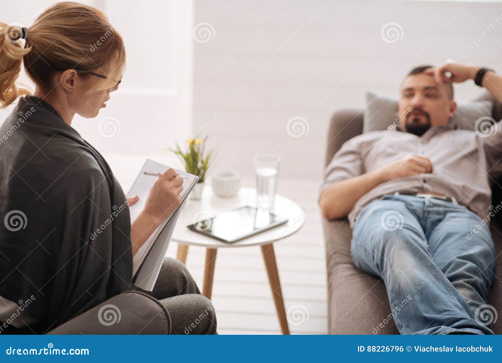 Good Looking Confident Psychologist Asking Questions Stock Photo Image of practice