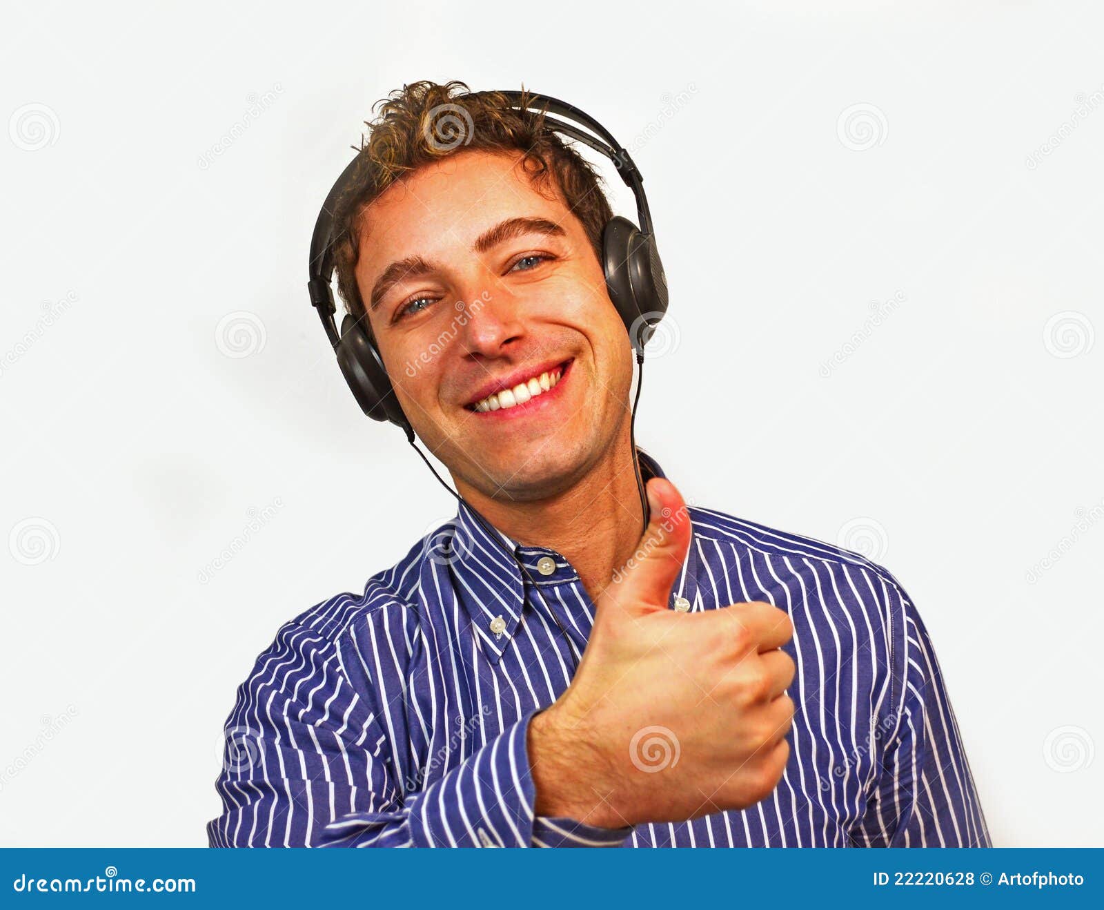 Good Looking Guy with Headphones Smiling Stock Photo Image of headphones, musical 22220628