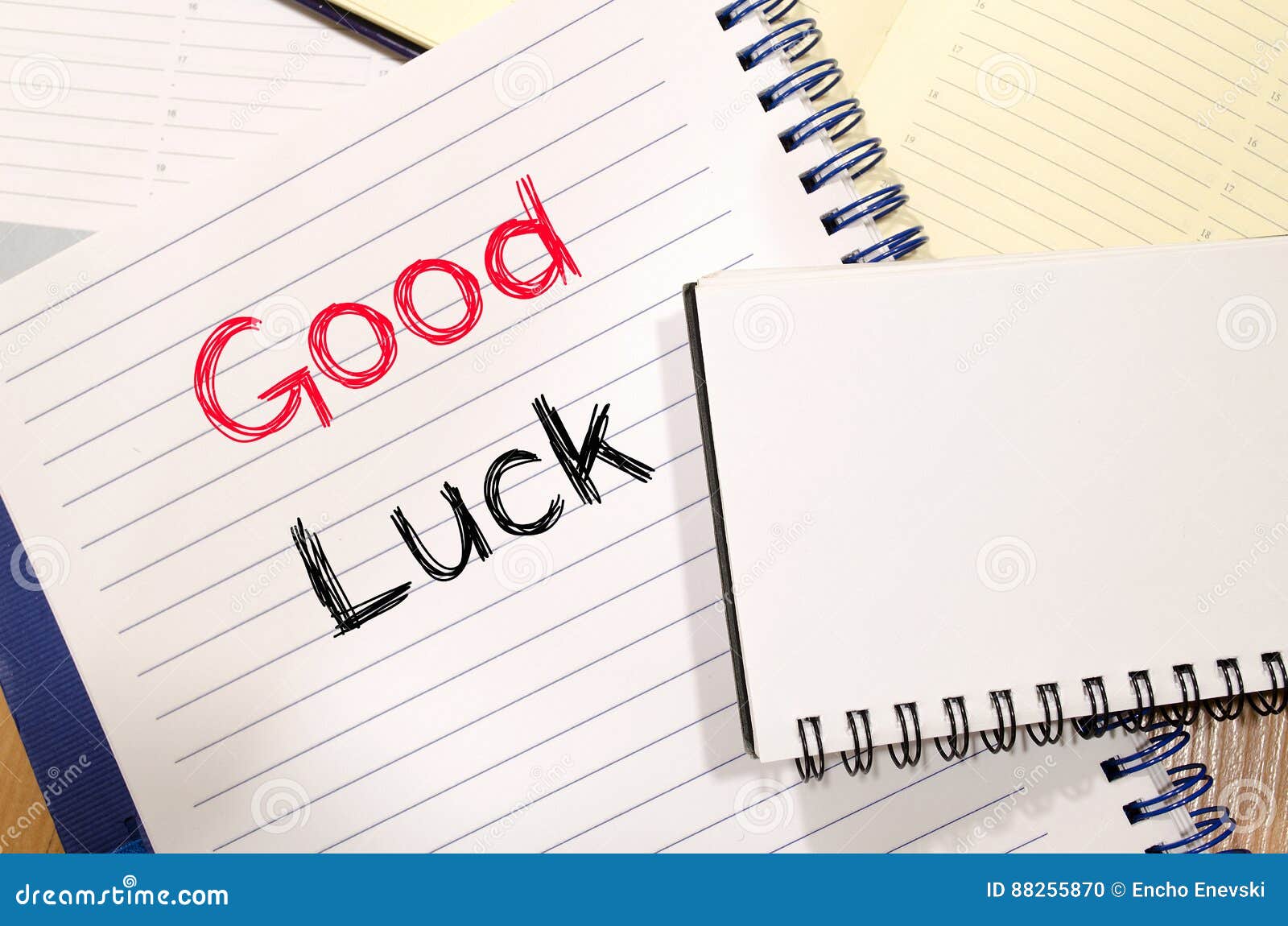 Good Luck Concept on Notebook Stock Photo - Image of lucky, hope