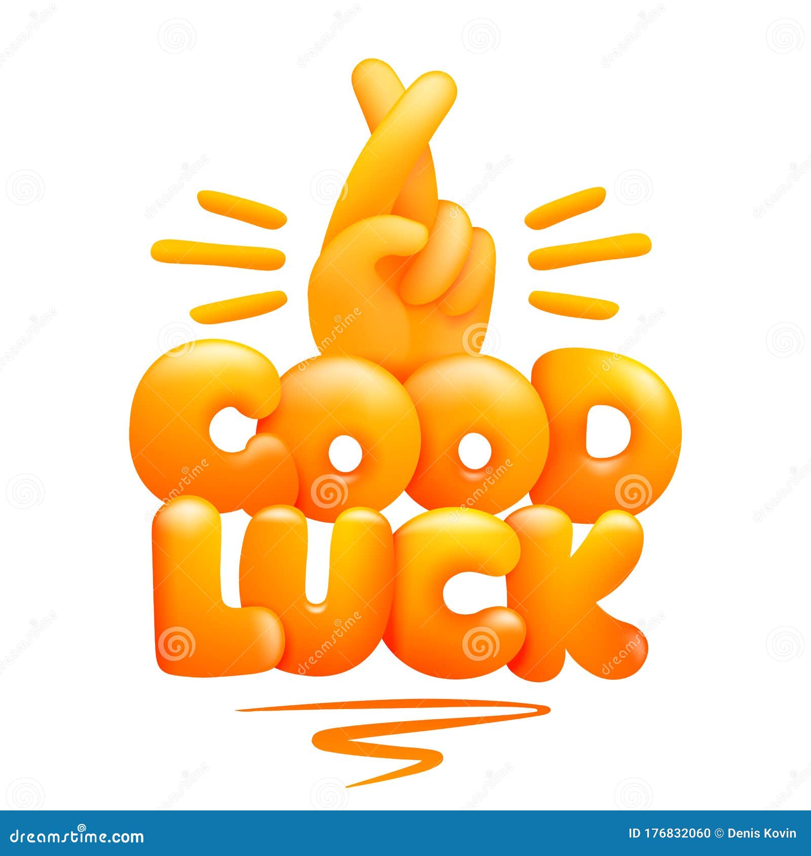 Good Luck Sign Yellow Emoji Hand with Index and Middle Fingers Crossed. 3d  Cartoon Style Stock Illustration - Illustration of hope, style: 176832060