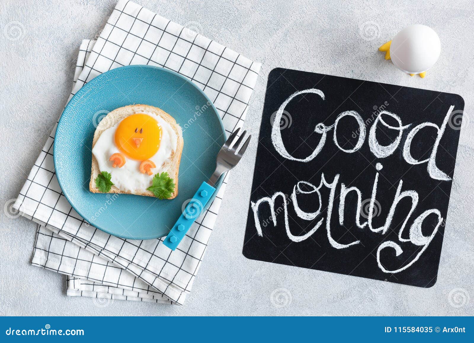 Good Morning Breakfast for Kids. Egg Sandwich Chicken Stock Image ...