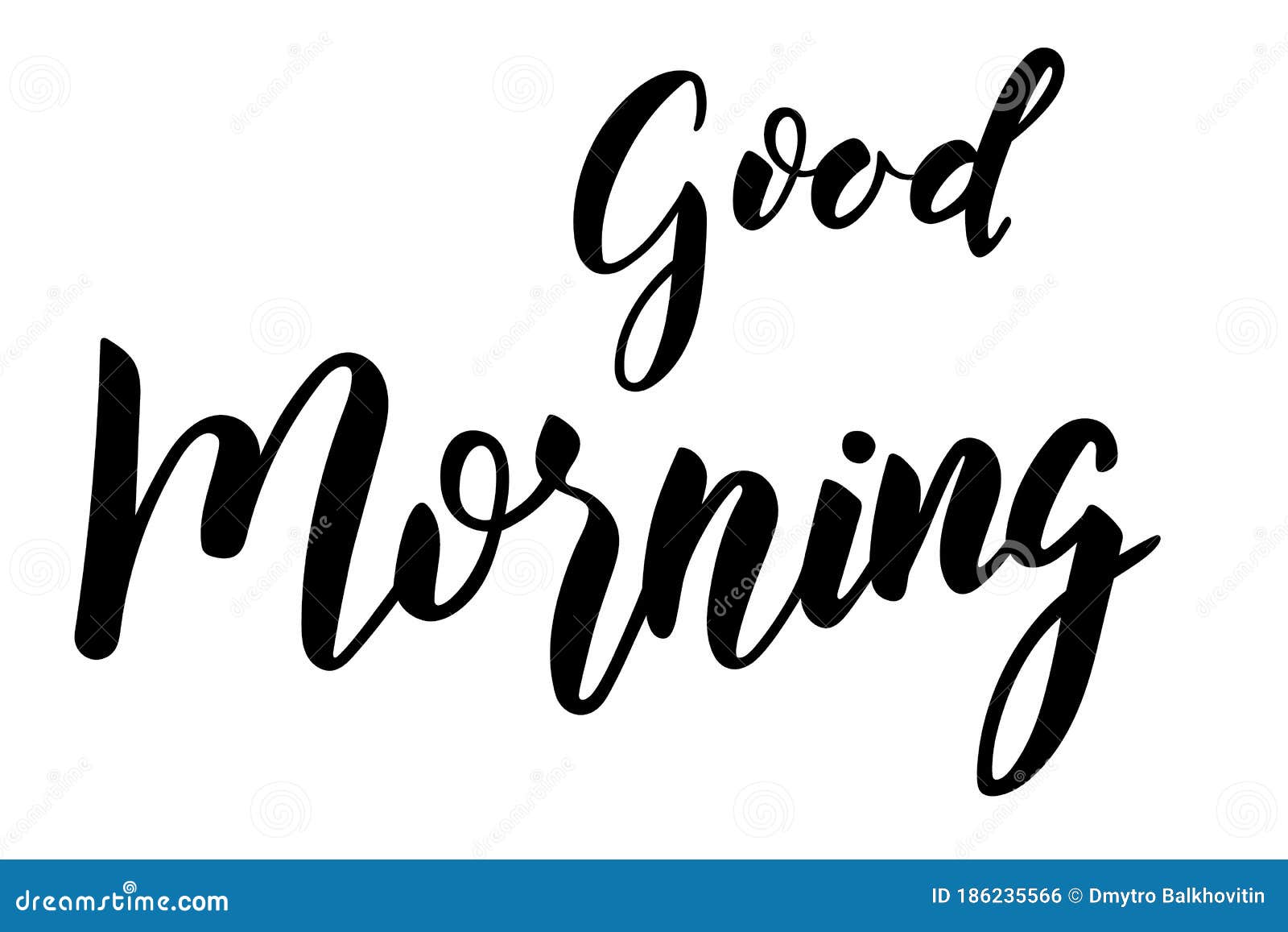 Good Morning Brush Calligraphy Cartoon Vector | CartoonDealer.com #77230701