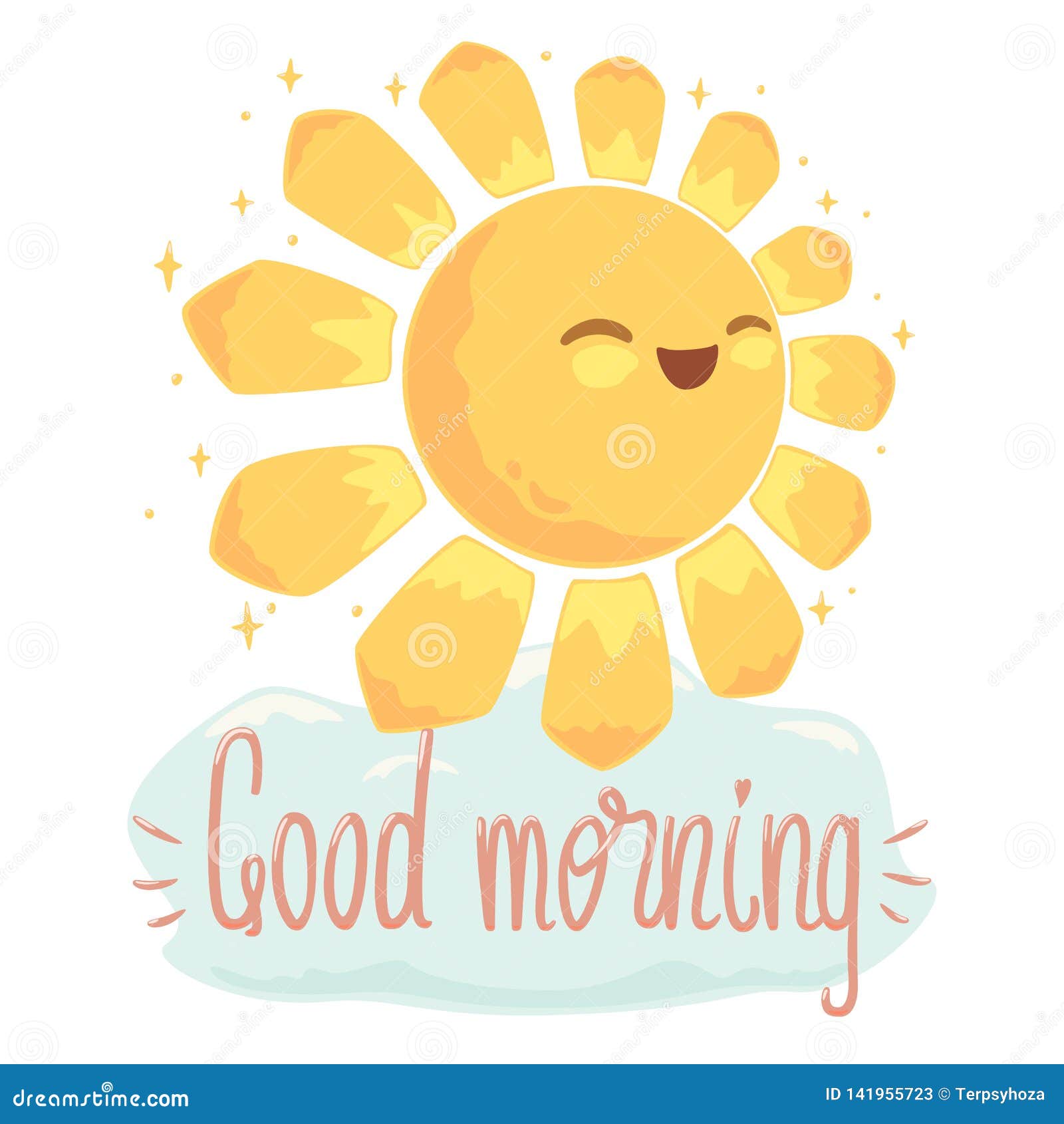 Good morning card stock vector. Illustration of shining - 141955723