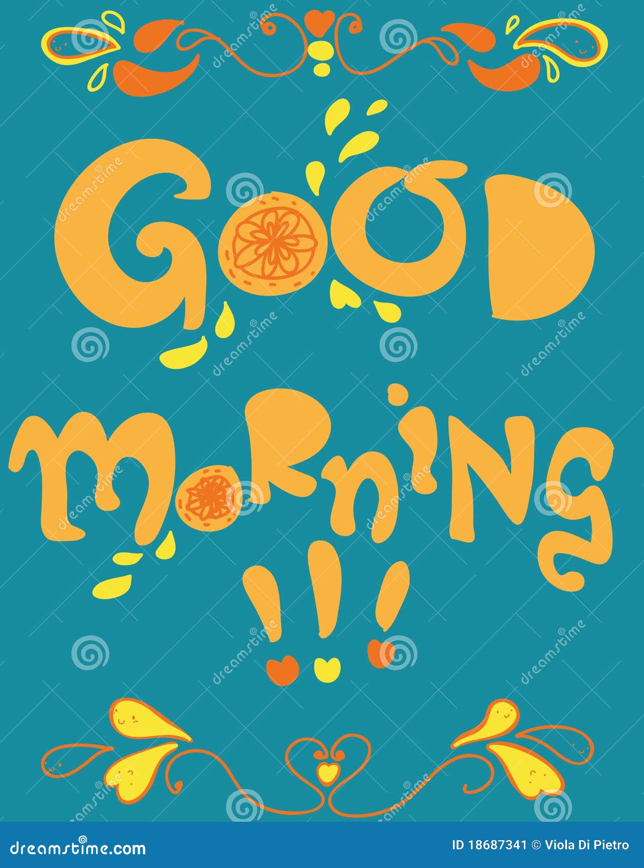 Good morning cartoon card stock vector. Illustration of drawn ...