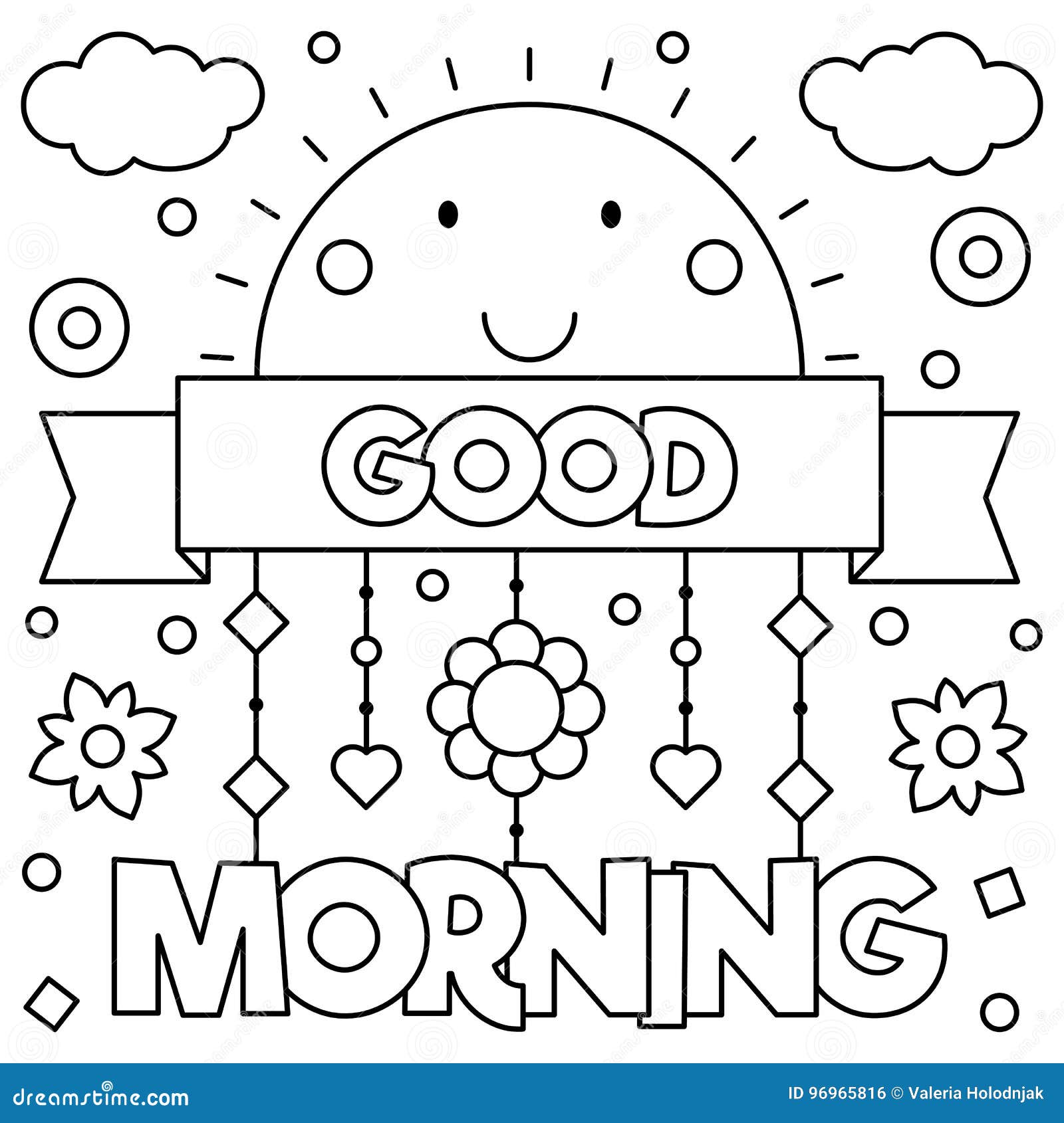 Good Morning. Coloring Page. Vector Illustration. Stock Vector ...