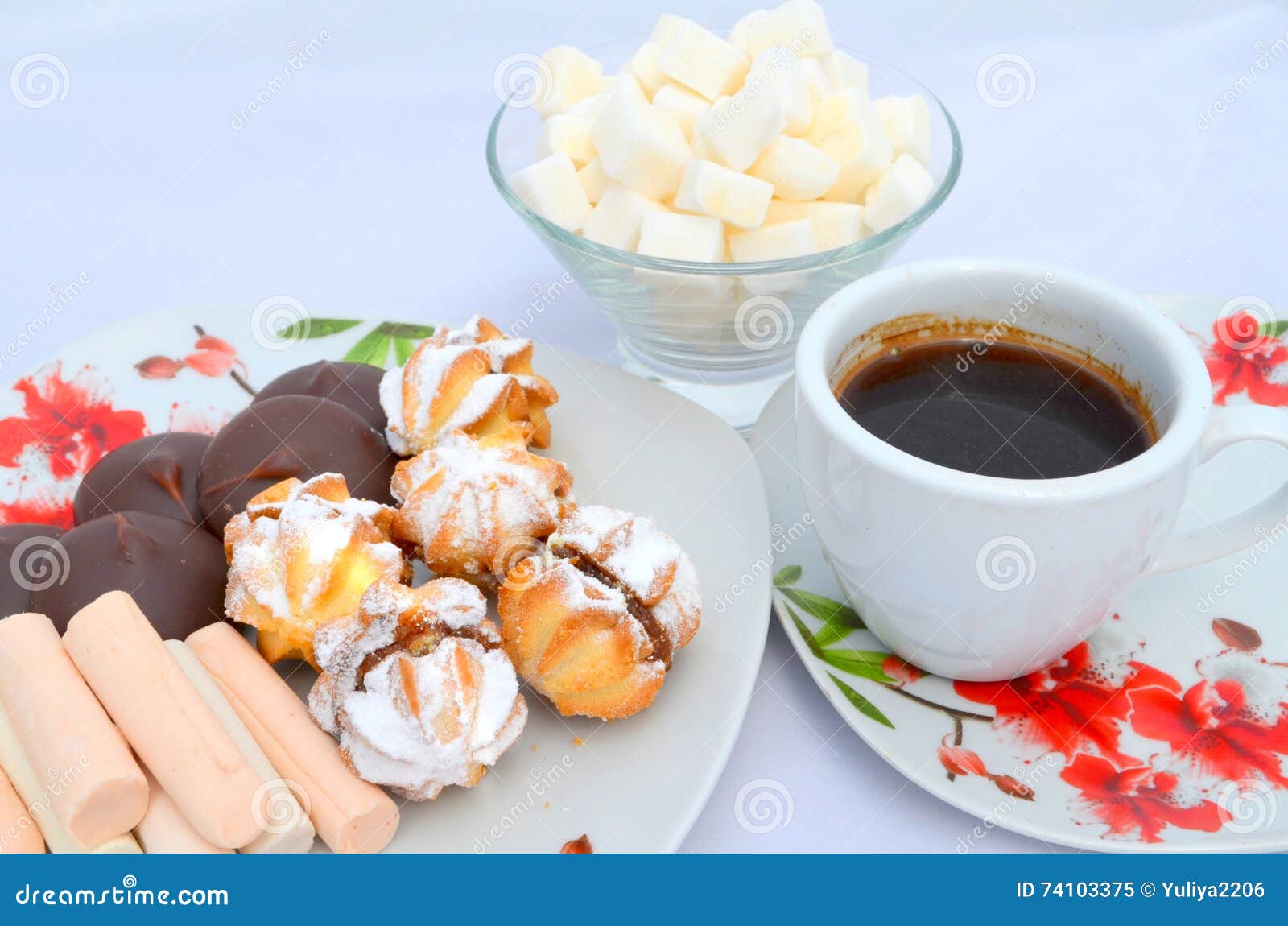 Good Morning Cookies, Candy and Coffee Stock Image Image of grain
