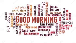 Good Morning In Different Languages Word Cloud Concept Stock 