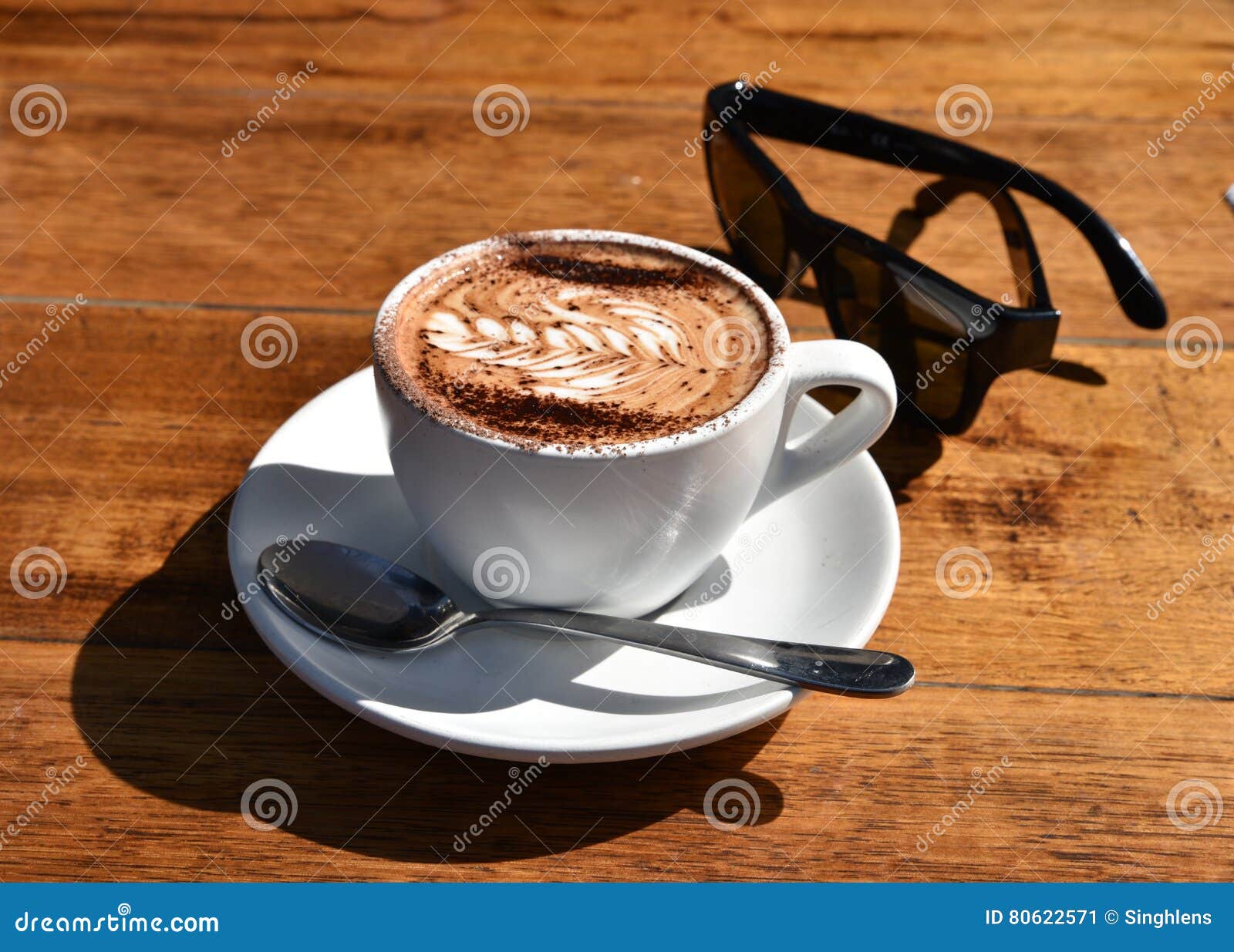 Good Morning, Fresh Coffee on Wooden Top Stock Image - Image of ...