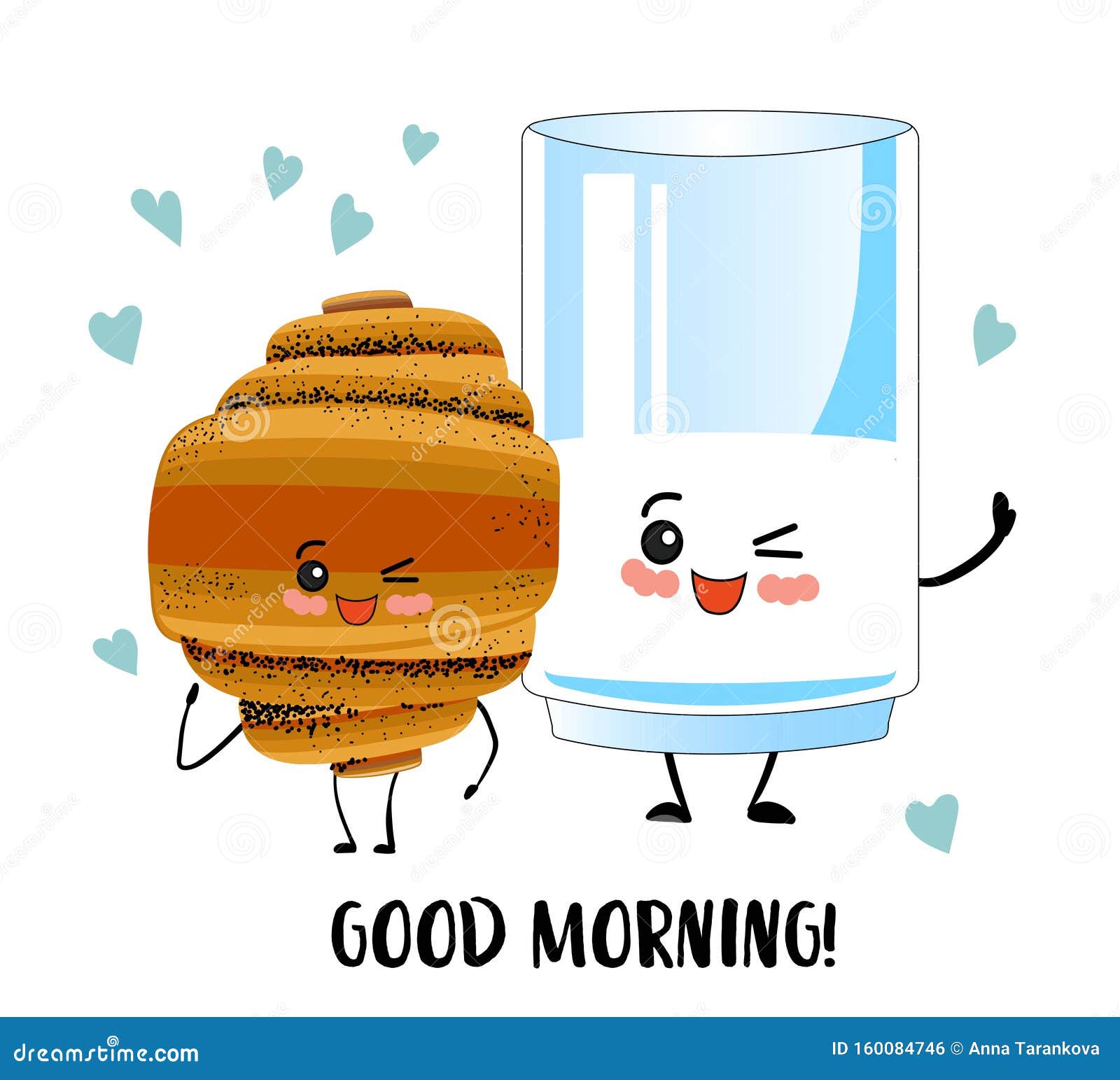 Good Morning. A Glass Of Milk And A Croissant. Superhero Breakfast ...