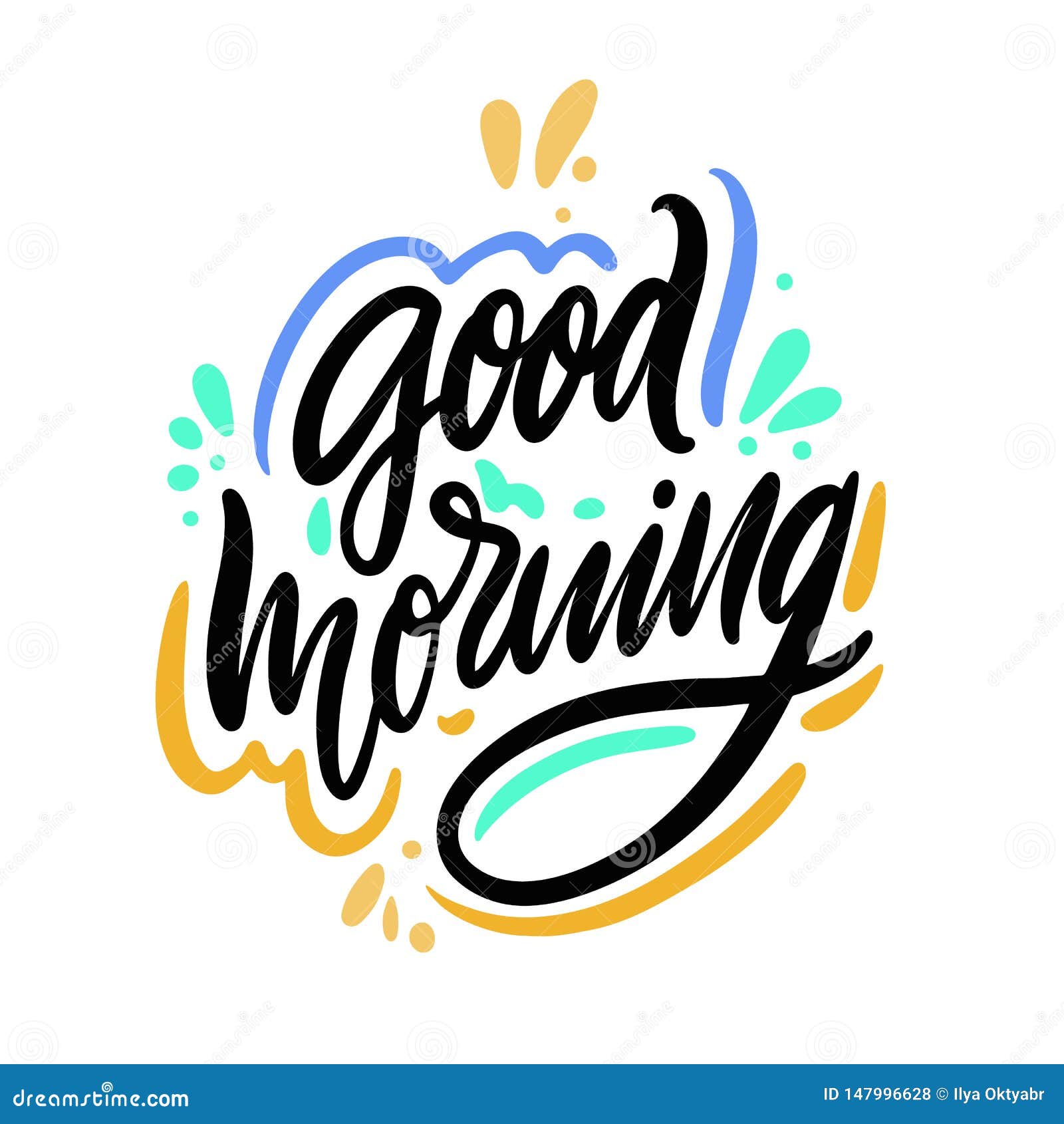 Good Morning. Hand Drawn Vector Lettering. Motivation Phrase Stock ...