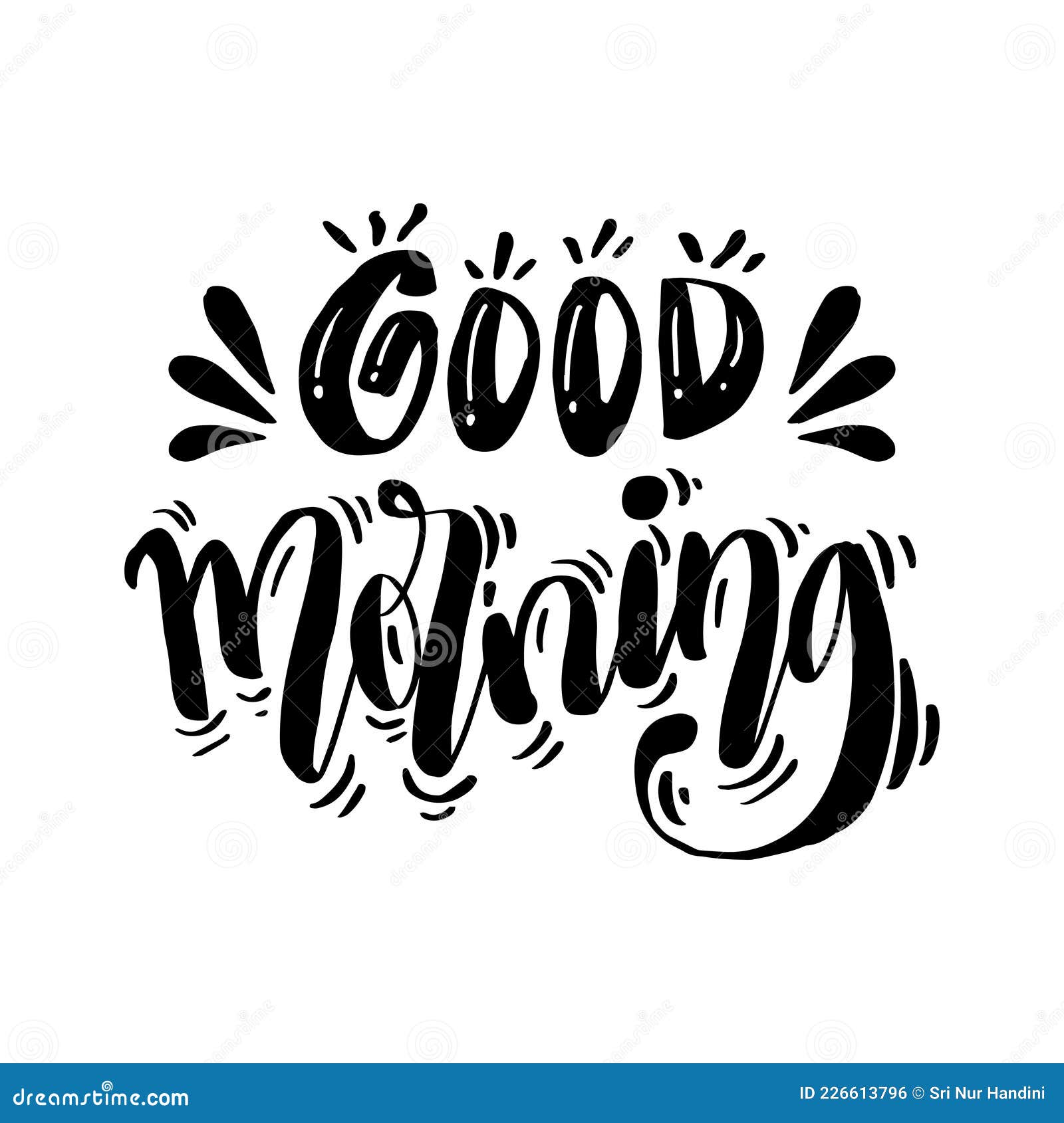 Good Morning Hand Lettering Calligraphy. Stock Vector - Illustration of ...