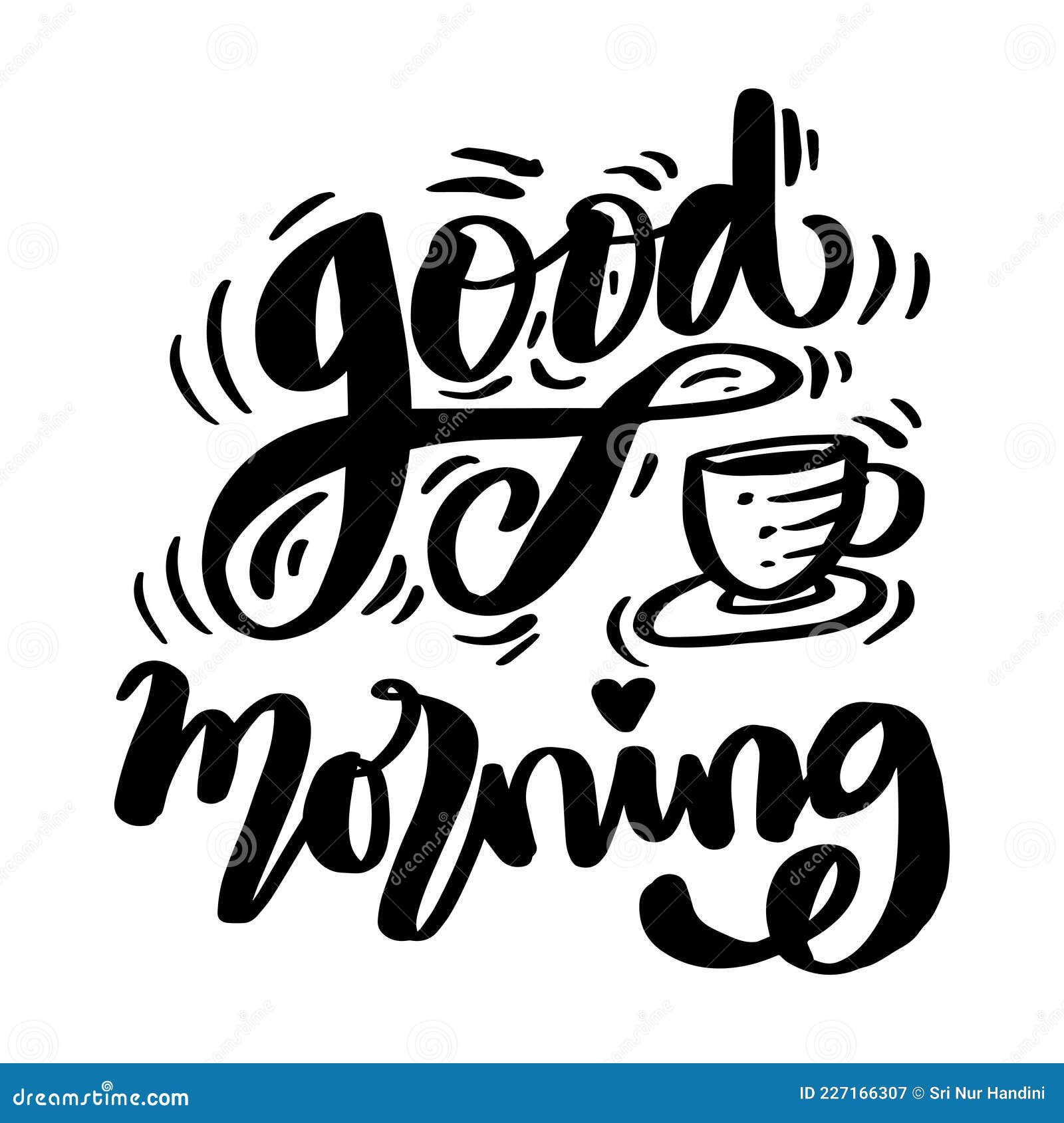 Good Morning Hand Lettering. Stock Vector - Illustration of style ...