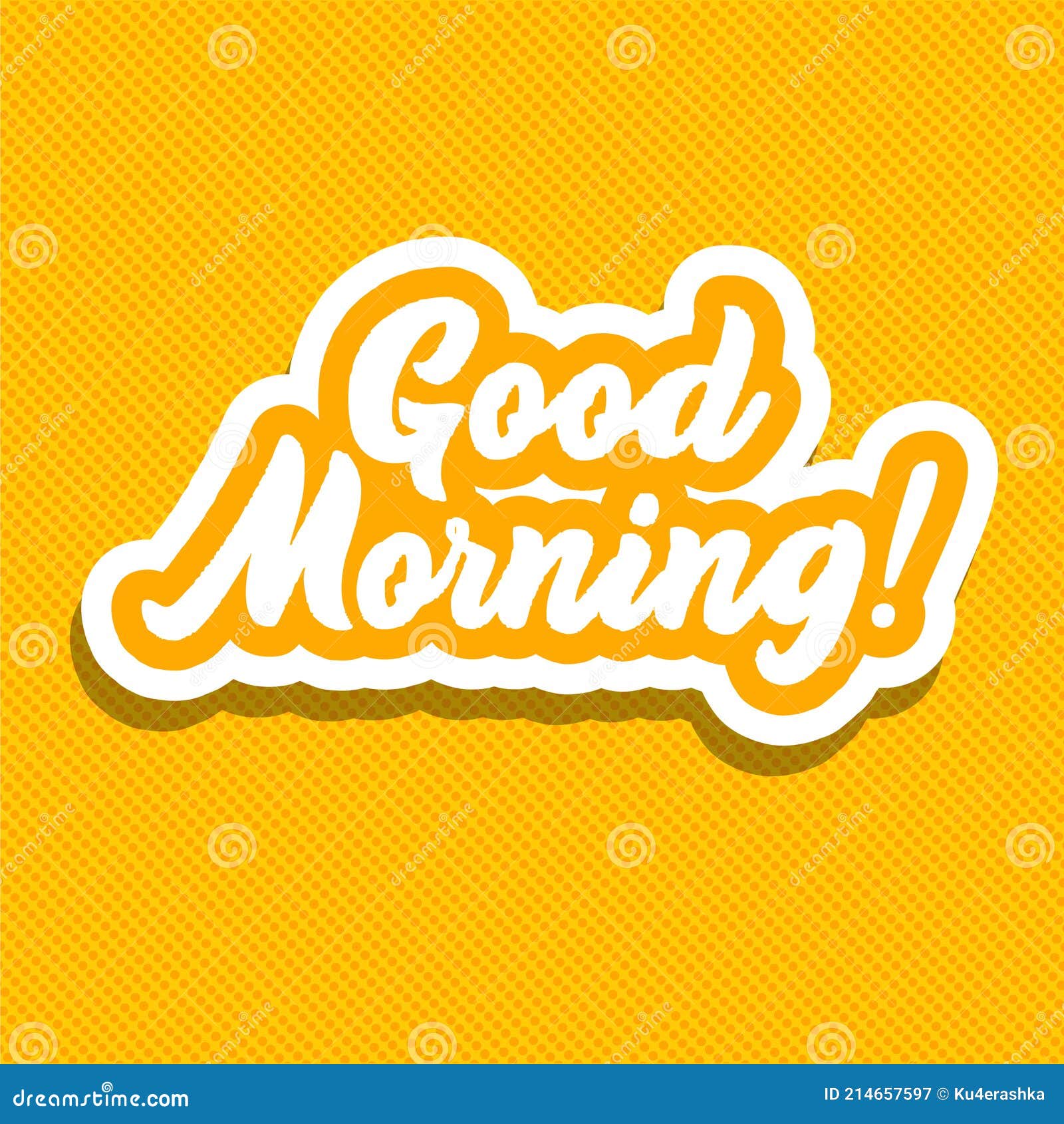 Good Morning! Hand Lettering Vector Illustration Stock Vector ...