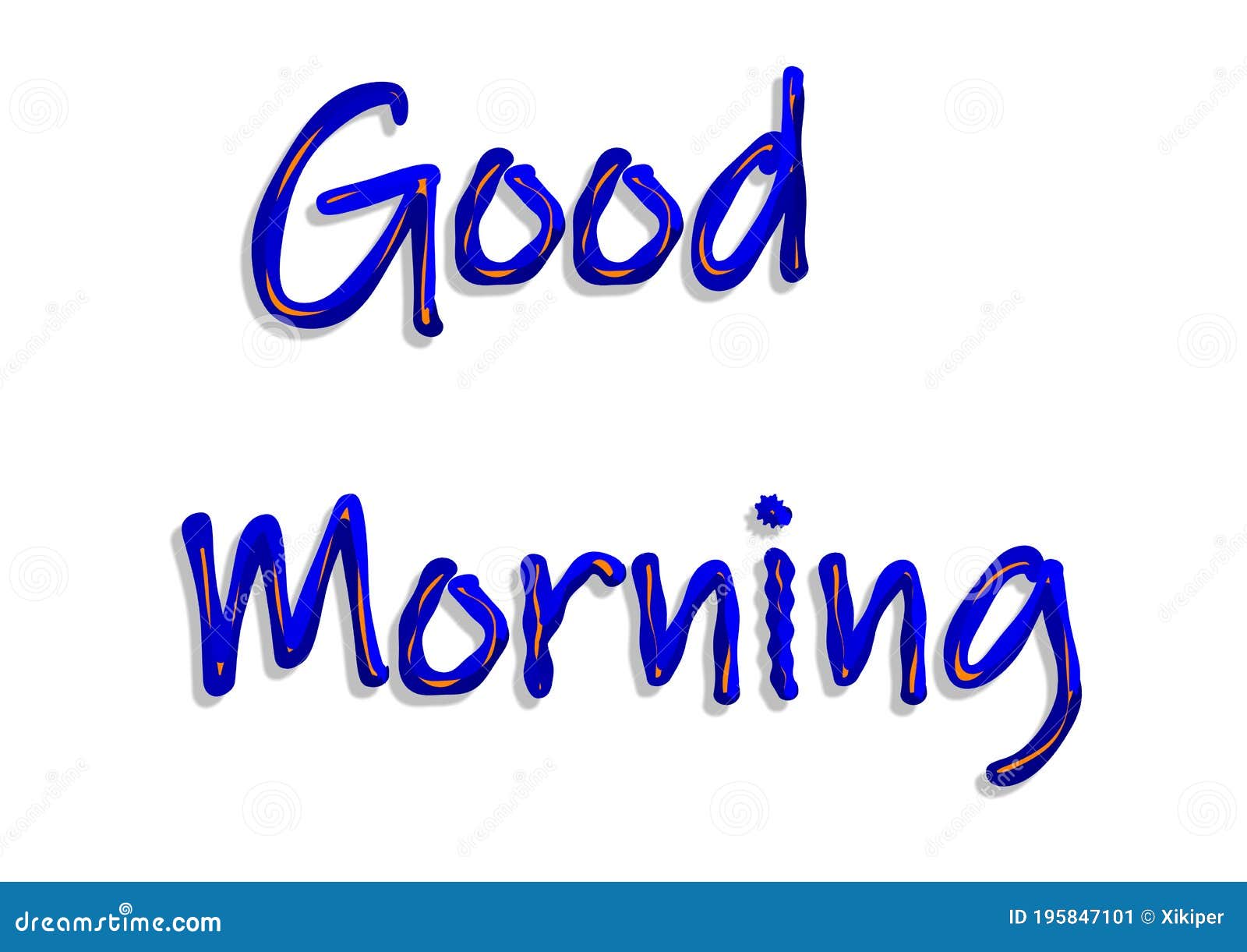 Good Morning Hand Writing Text Message Stock Illustration