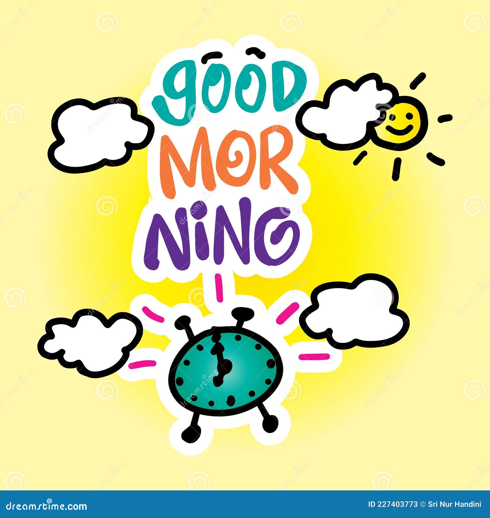 Good Morning Lettering Decorative Background. Stock Illustration ...