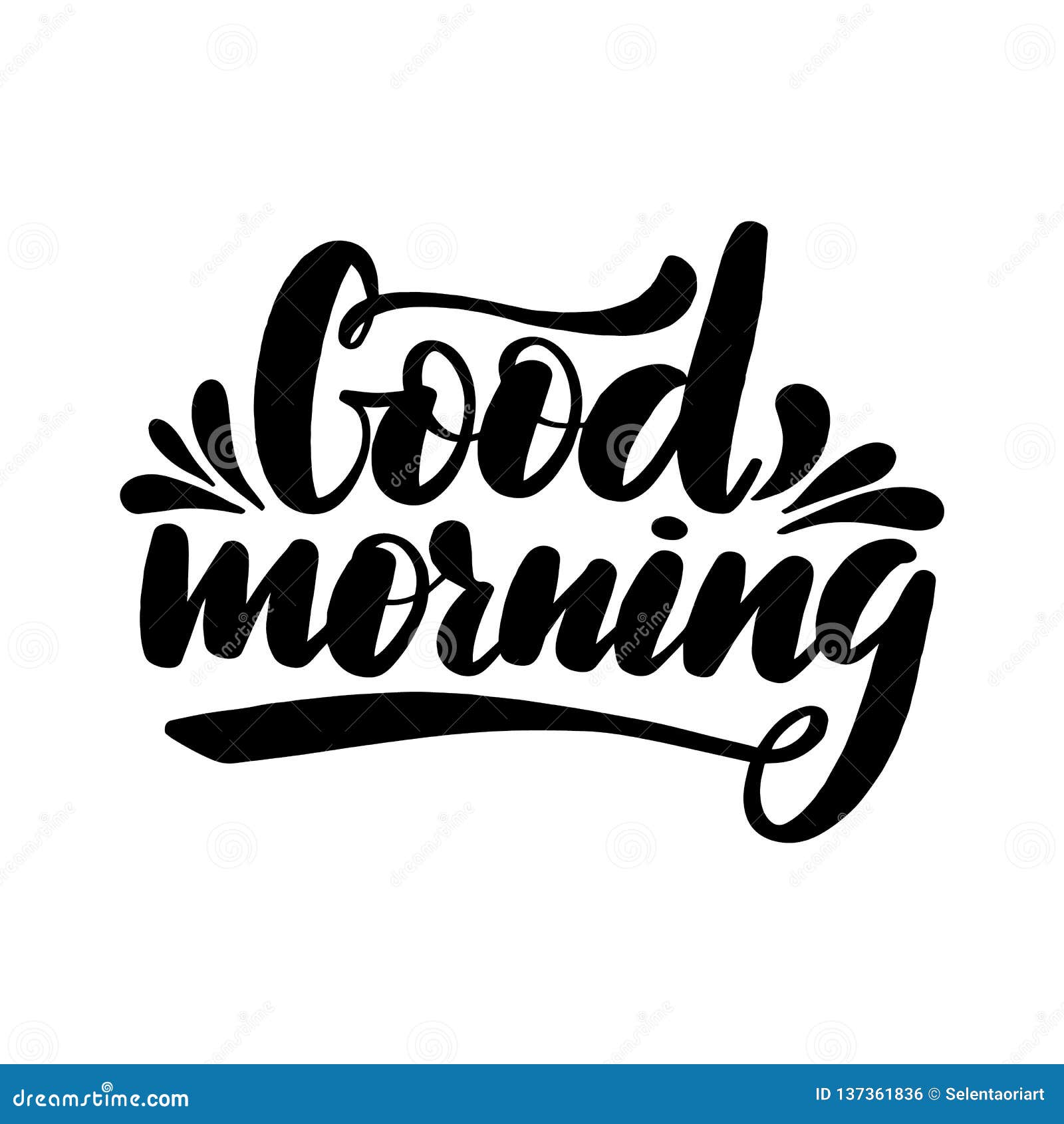 Good Morning Lettering Greeting Card. Stock Vector - Illustration of ...