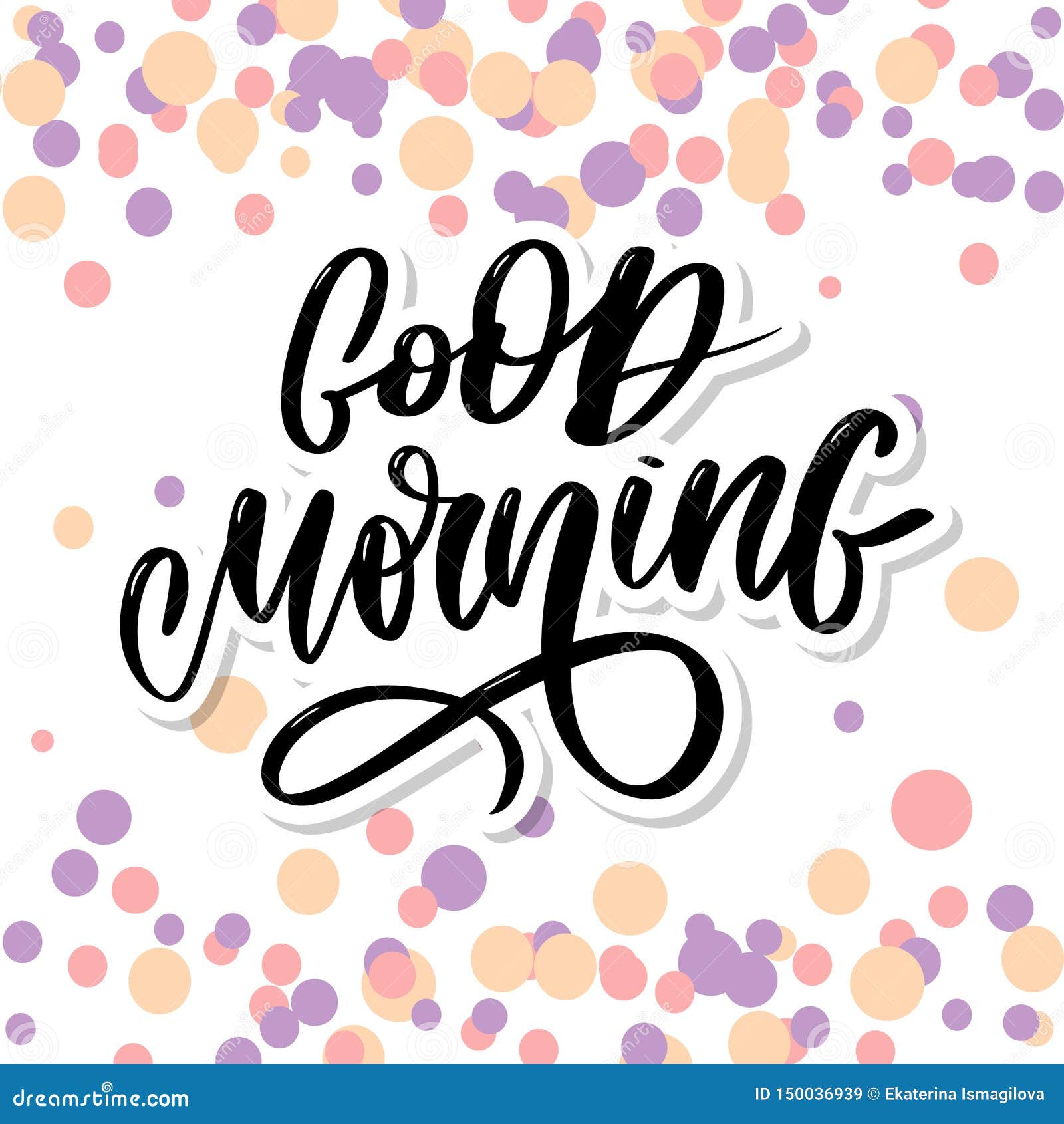 Good Morning Lettering Text Slogan Calligraphy Black Stock Illustration ...