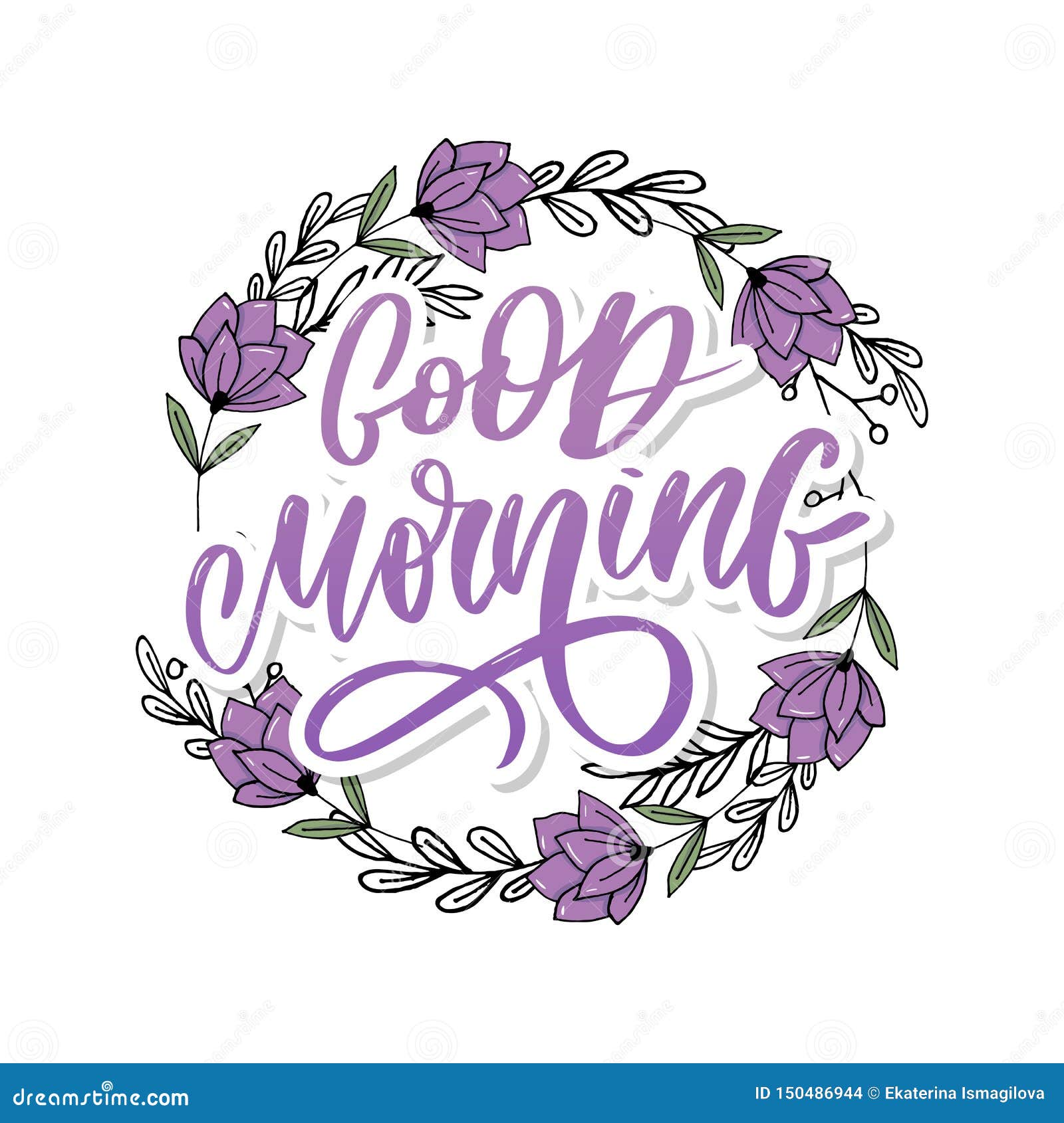 Good Morning Lettering Text Slogan Calligraphy Black Stock Photo ...