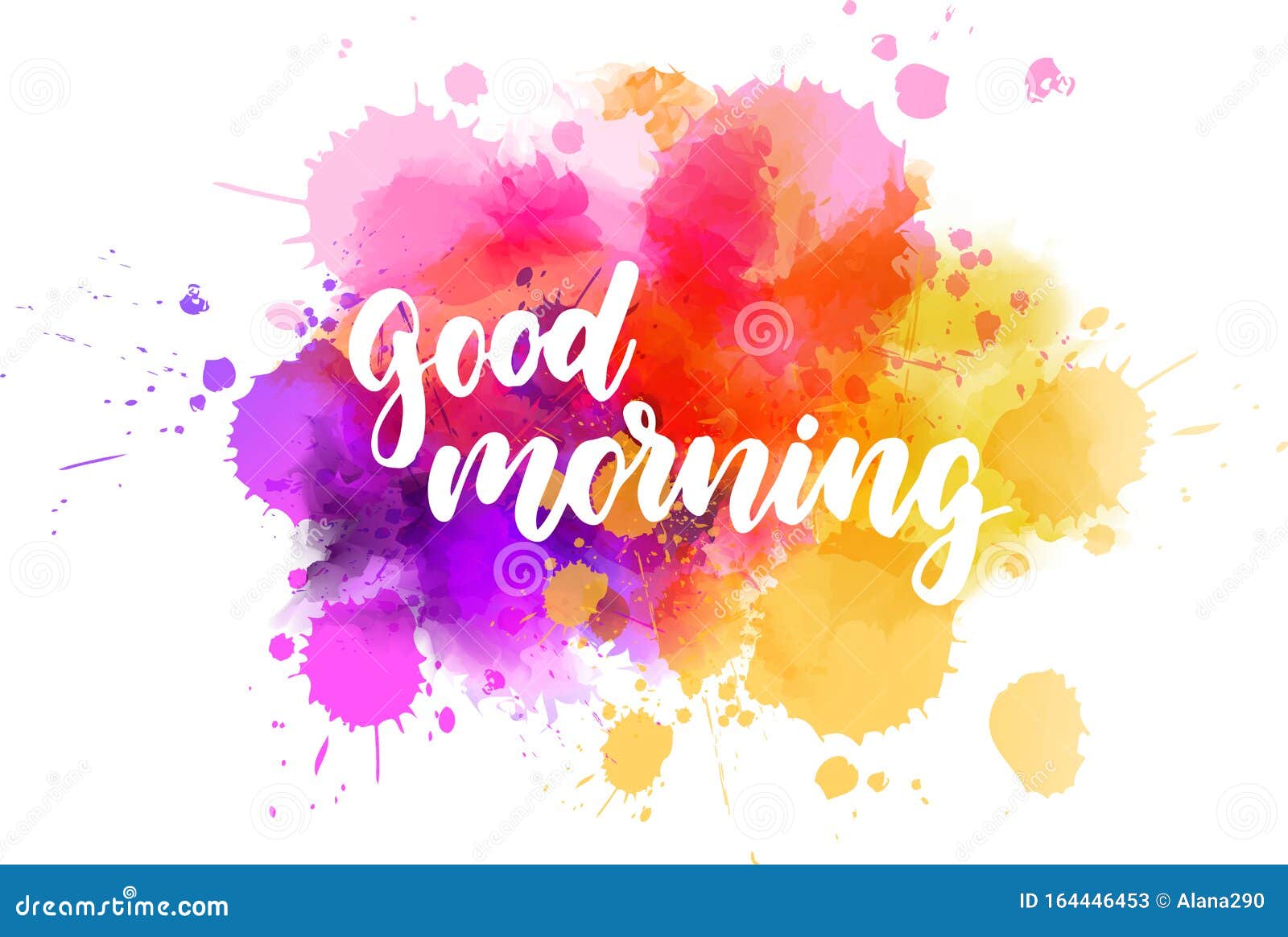 Good Morning Lettering on Watercolor Background Stock Vector ...