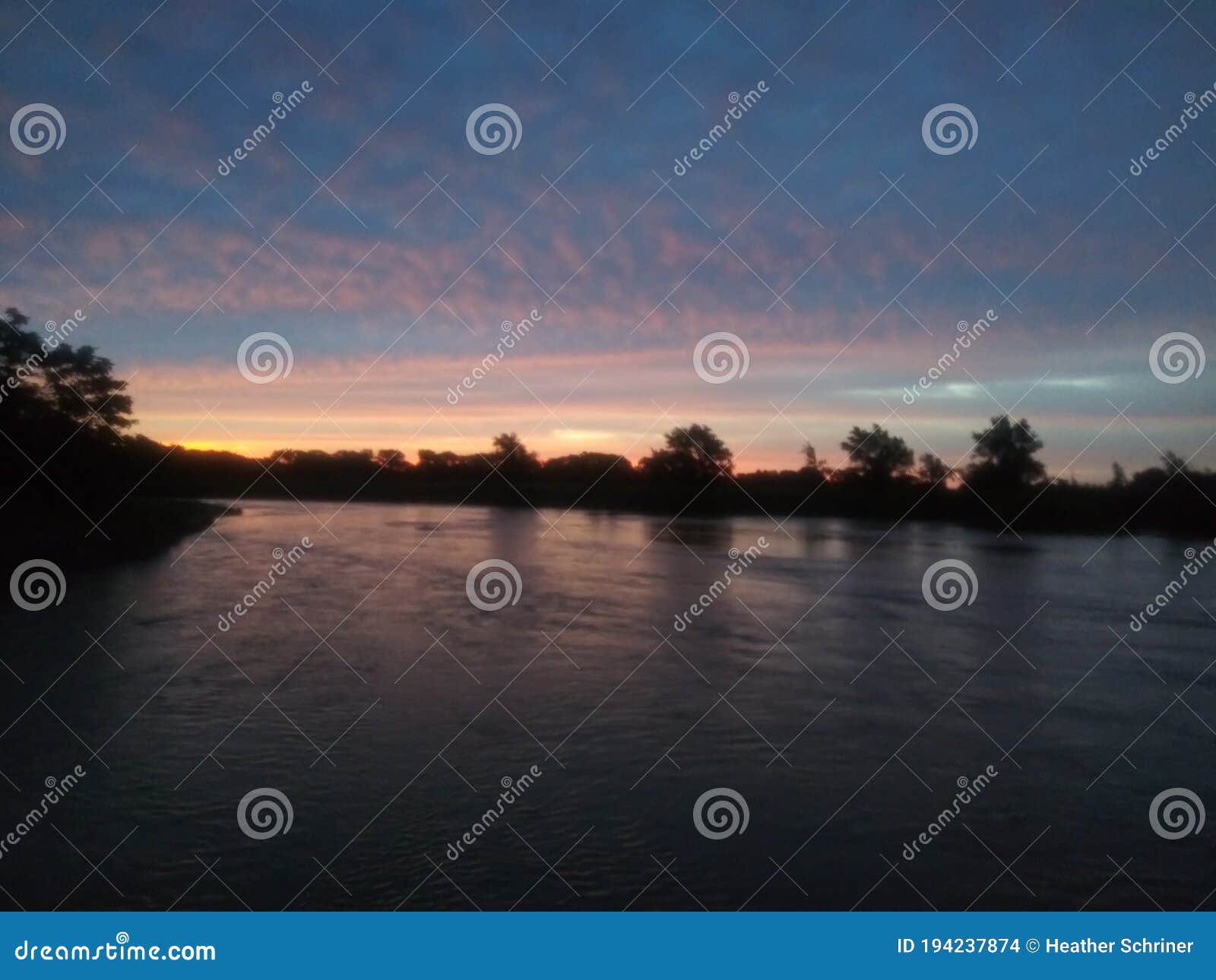 Good Morning Ninnescah River Murdock Ks Stock Photo Image of morning