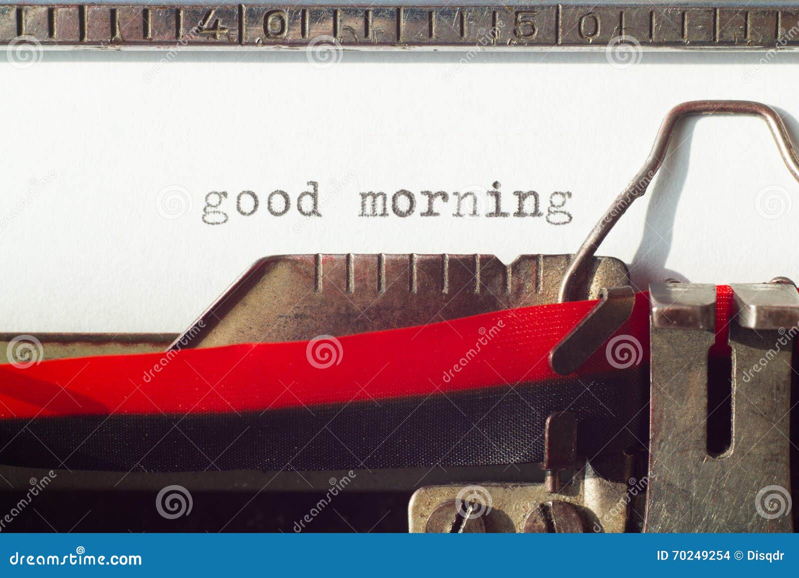 Good Morning Sign on Old Tywriter Machine Stock Photo Image of