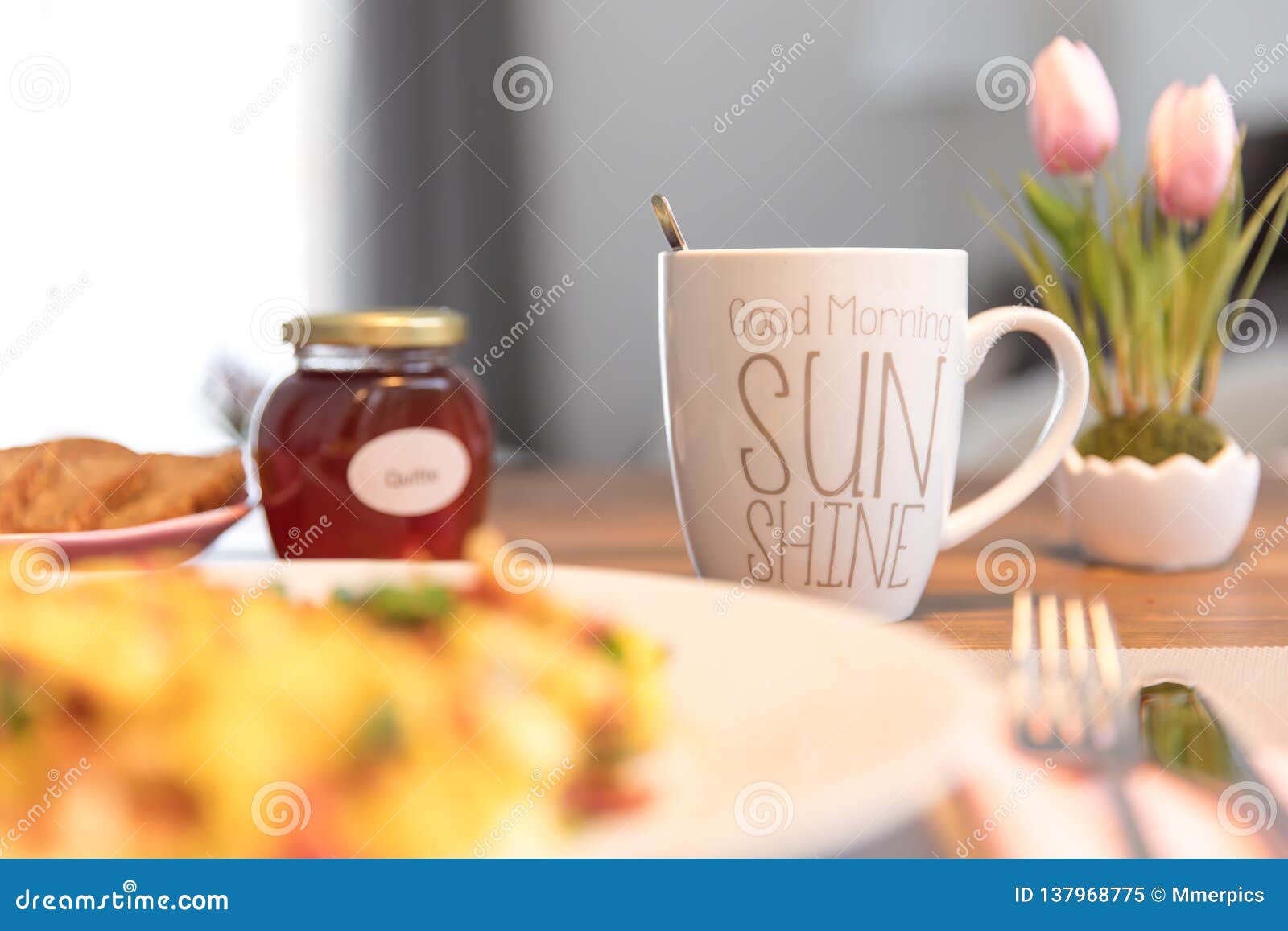 Good Morning Sunshine Breakfast at the Morning Stock Image - Image ...