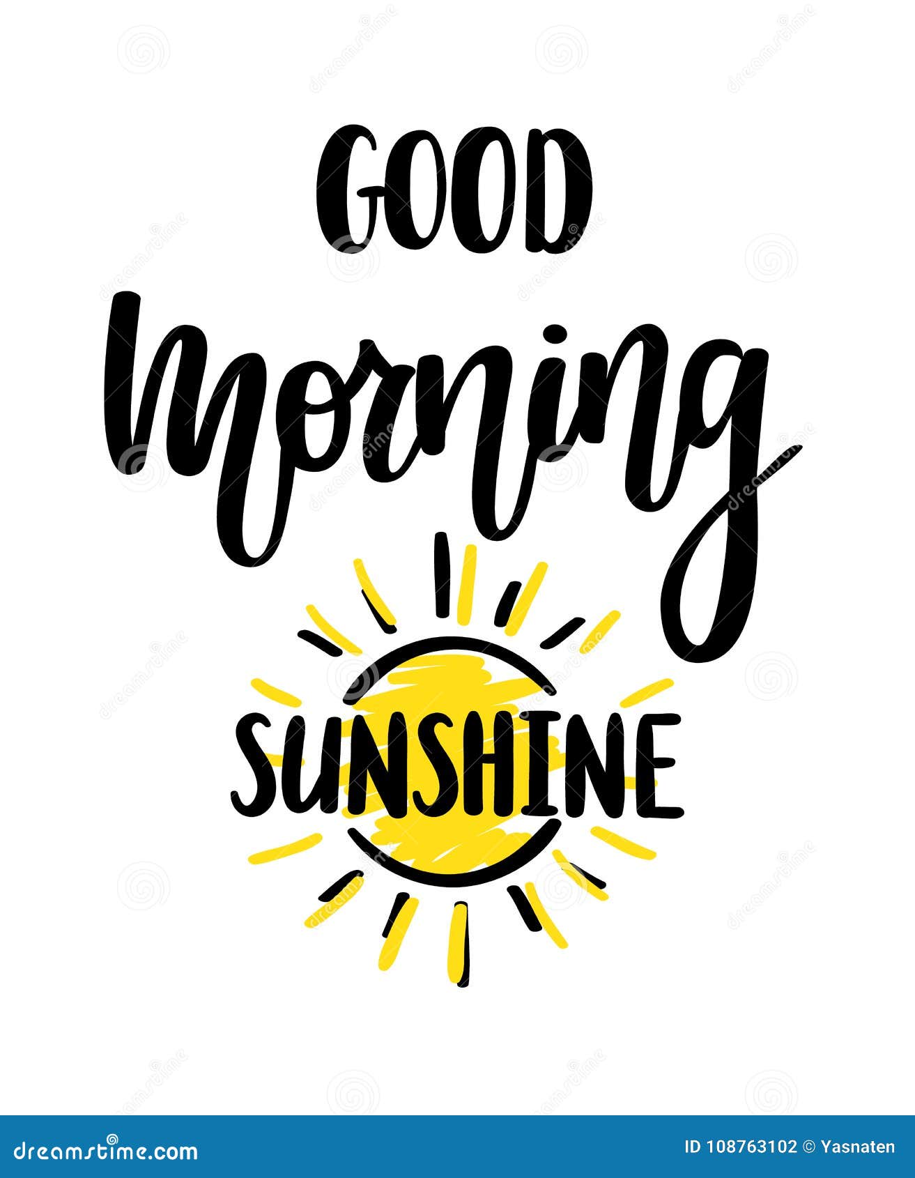 Good Morning Sunshine Nice Vector Calligraphy Lettering Motivation ...