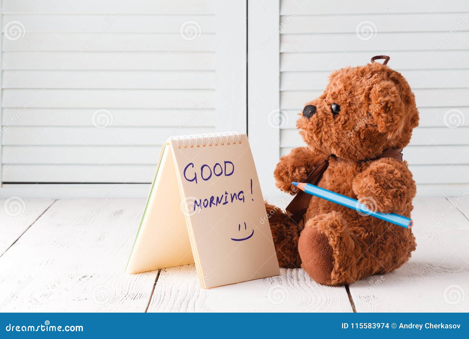 Good Morning with Teddy Bear Stock Photo - Image of milk, good ...