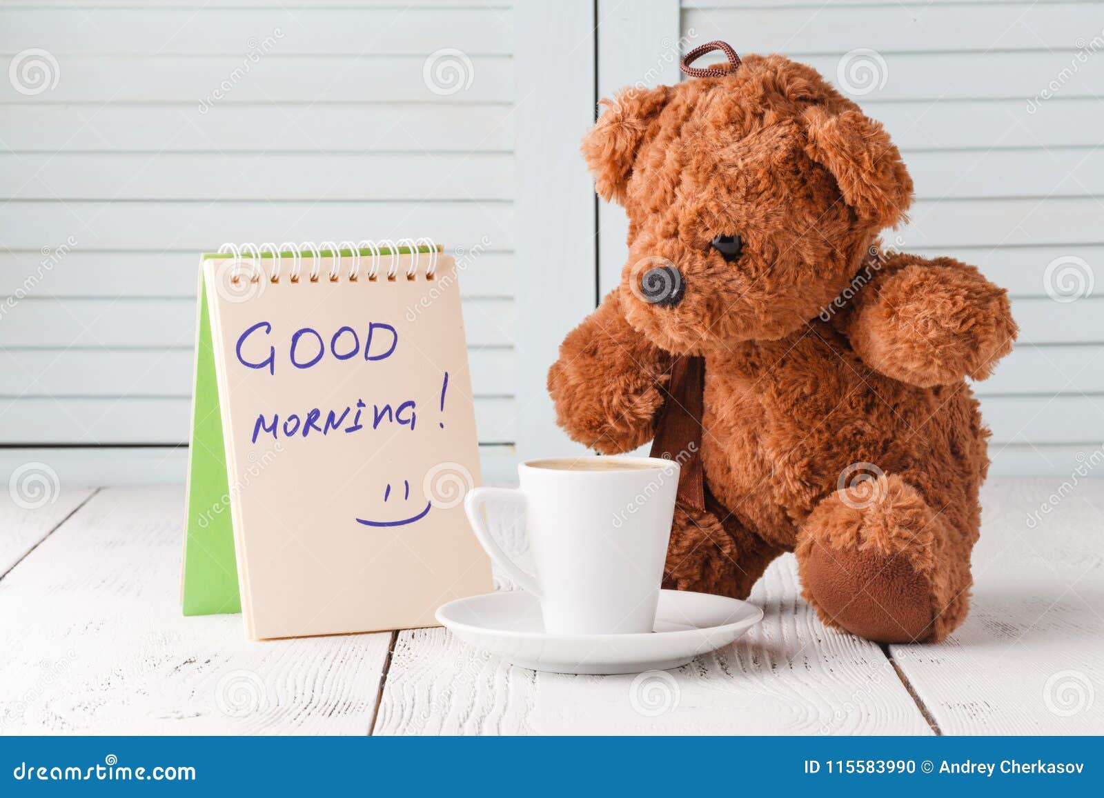 Good Morning with Teddy Bear Stock Photo - Image of love, cute ...
