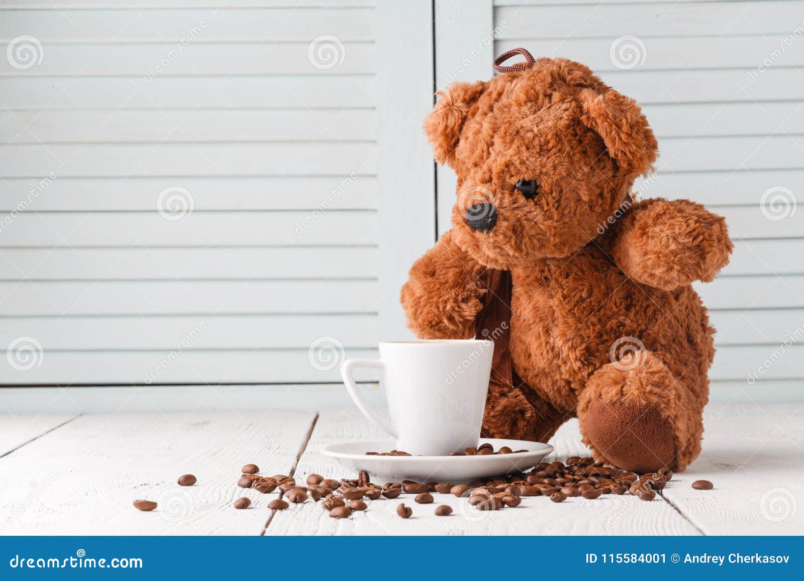 Good Morning with Teddy Bear Stock Image - Image of breakfast, caffeine ...