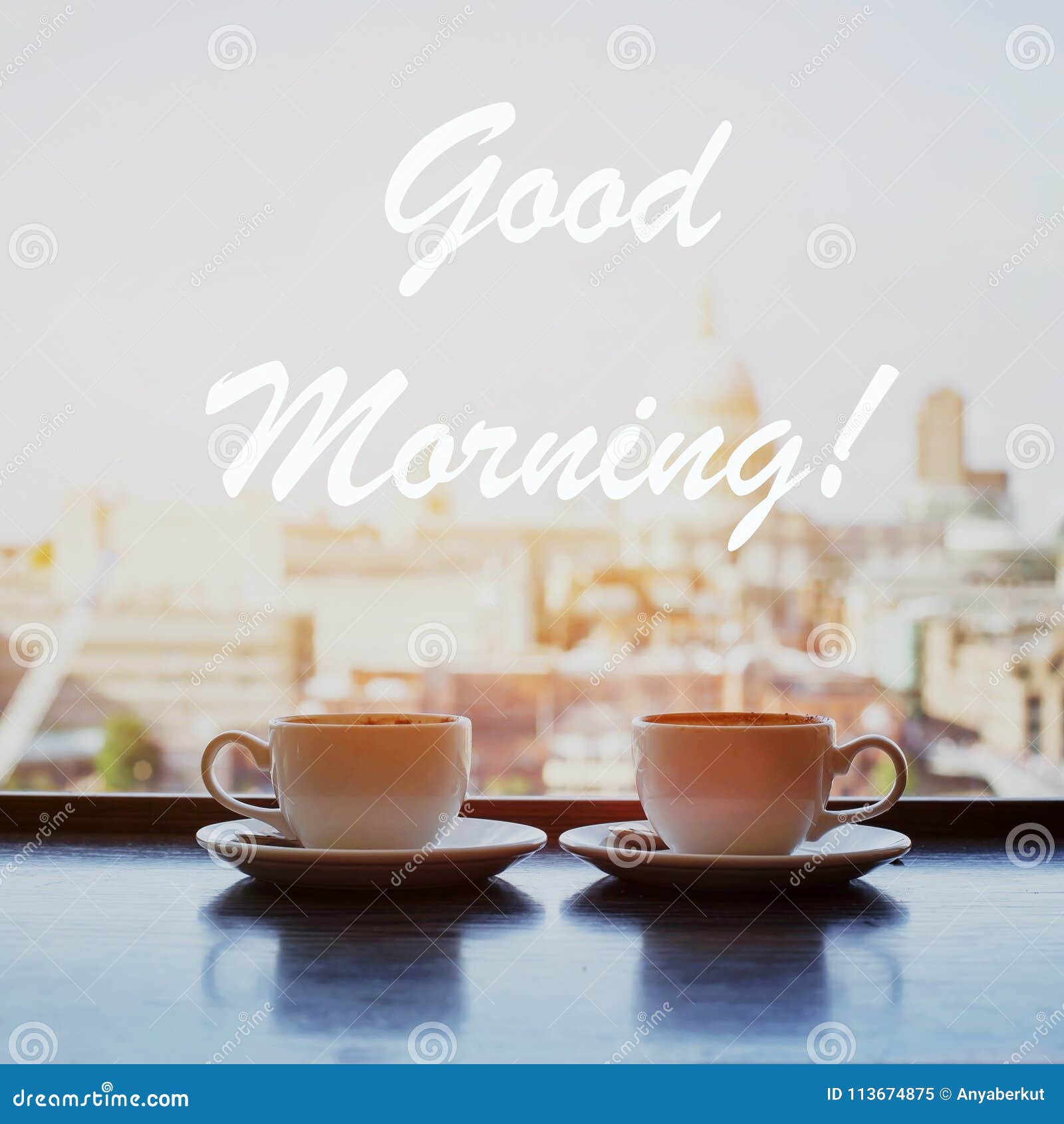 Good Morning Card Stock Image Image Of Sign Sunny