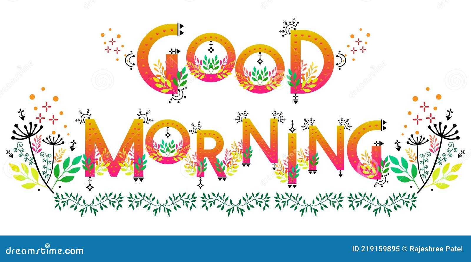 Good Morning. Vector Lettering. Morning Quotes. Word Labels for ...