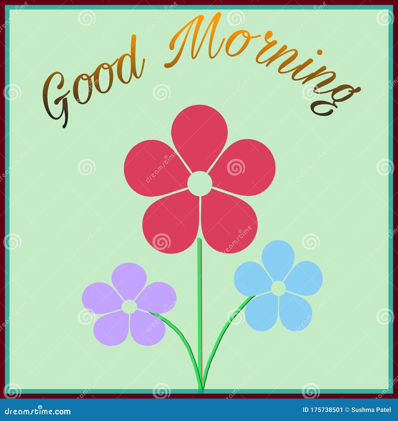 Good Morning Wishes with Flowers Illustration Stock Illustration ...