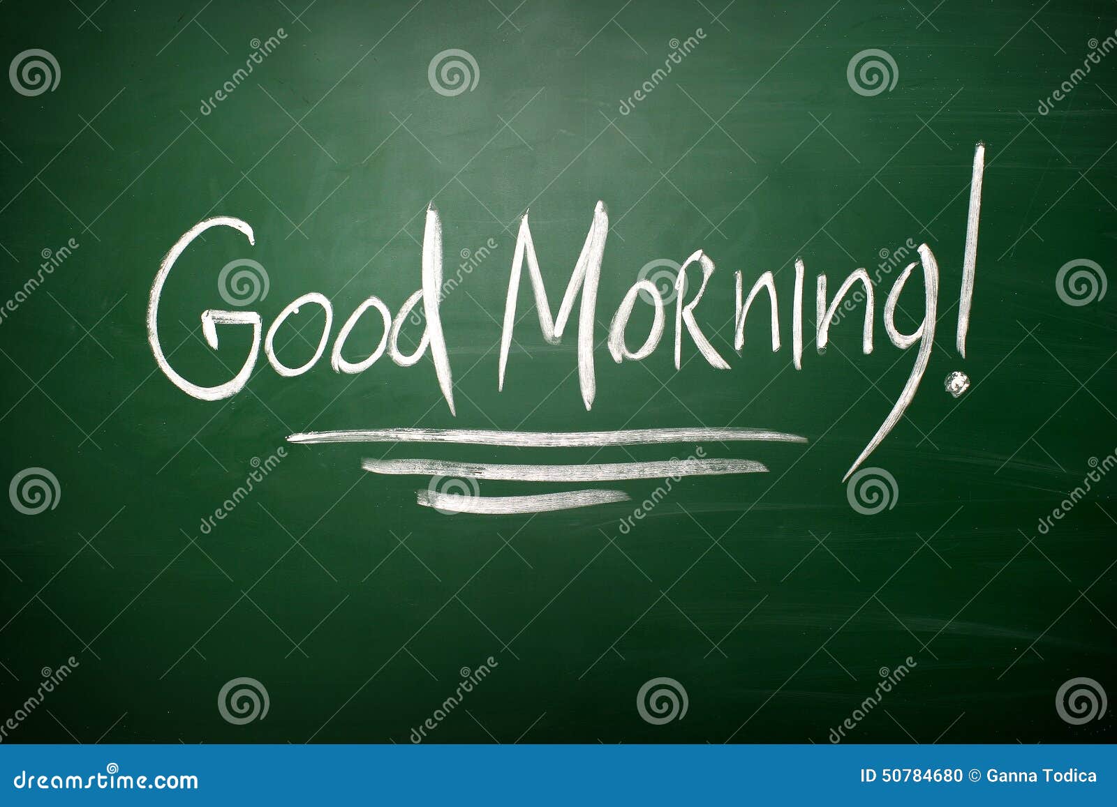 Good Morning Writing Written With Chalk Stock Photo Image Of