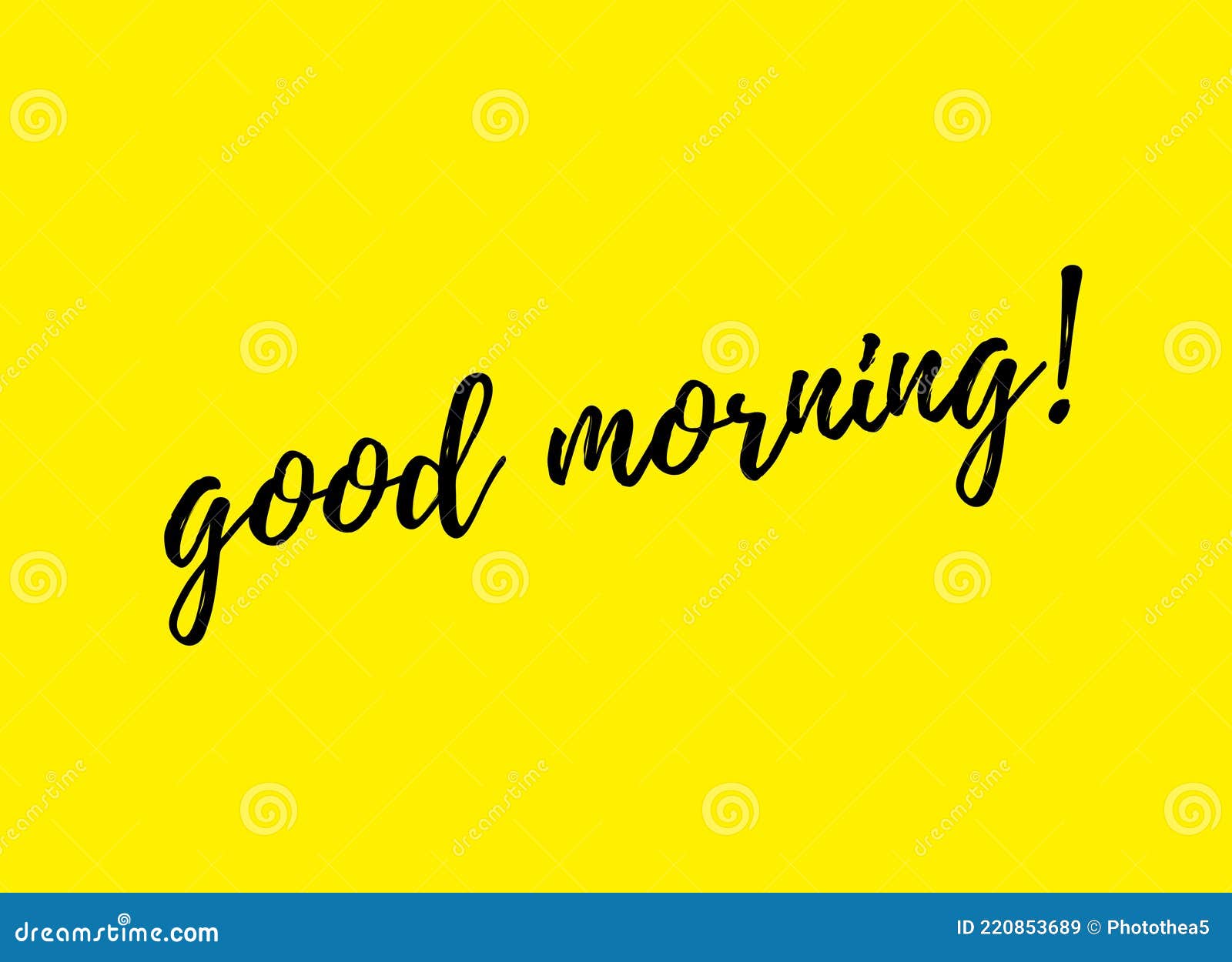 Good Morning in Yellow Background Illustration Stock Illustration