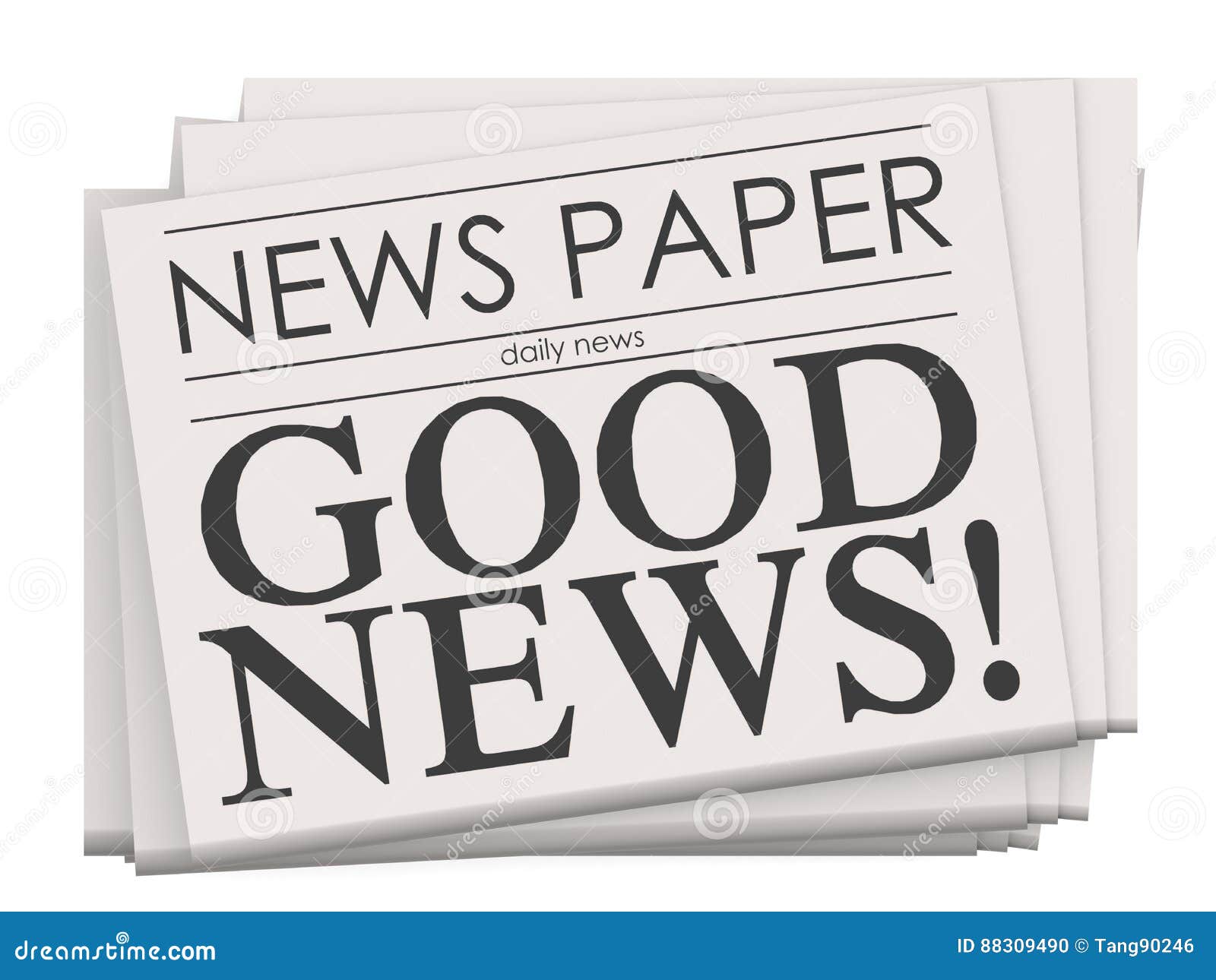 Good News on Newspaper Isolated Stock Illustration Illustration of