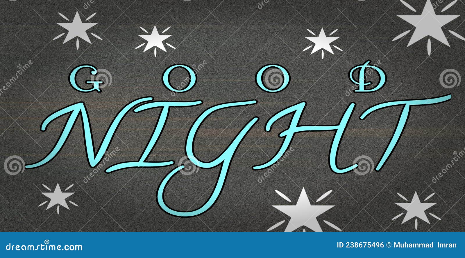 Good Night Banner on Gray Background. Stock Illustration Illustration