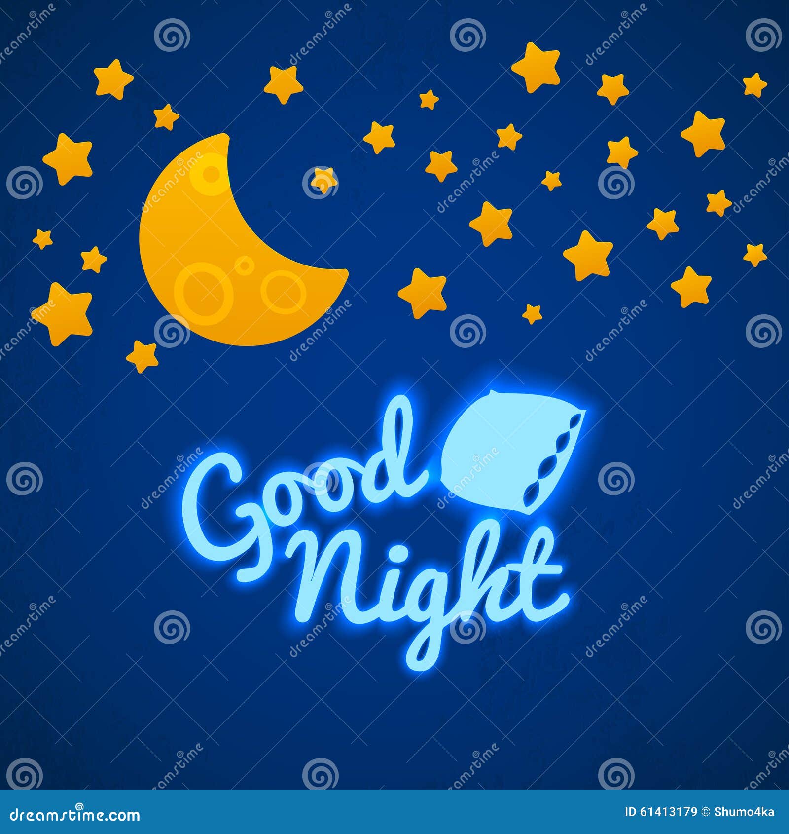 Good Night Bed Time Illustration Stock Illustration - Image: 61413179