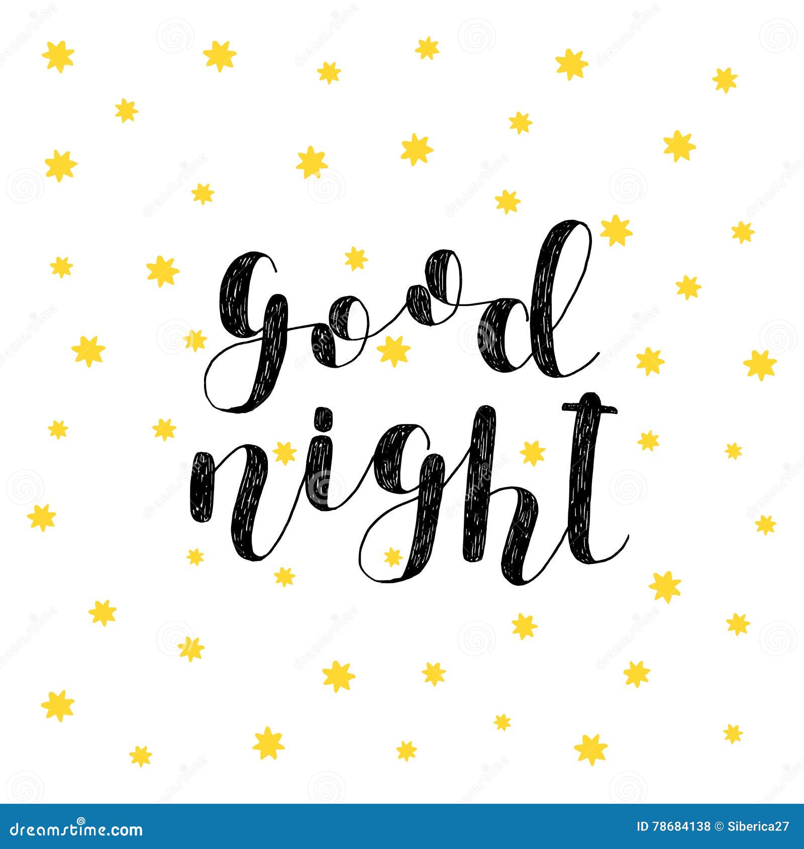 Good Night. Brush Lettering. Stock Vector - Illustration of design ...