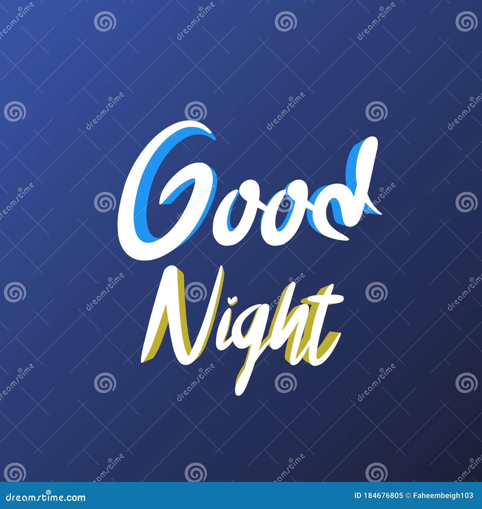 Good Night Colorful Poster Over Dark Background. Stock Illustration ...