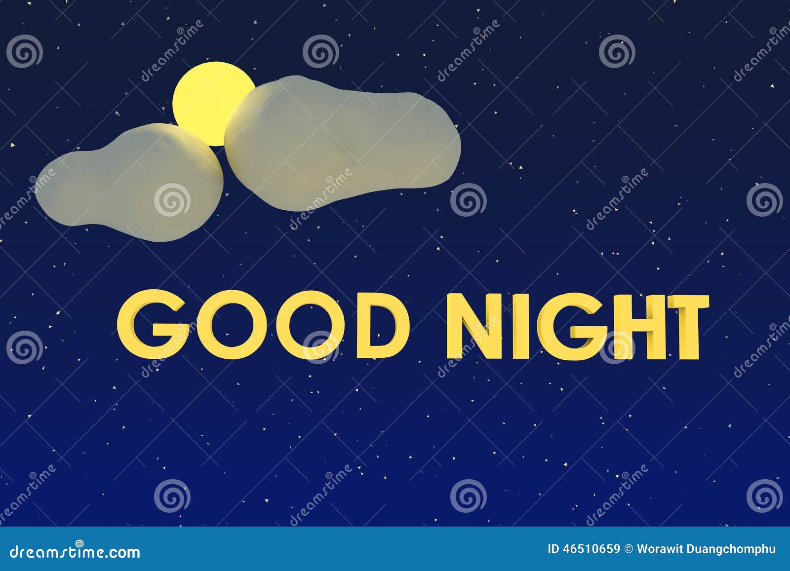 Good Night stock illustration. Illustration of cartoon - 46510659