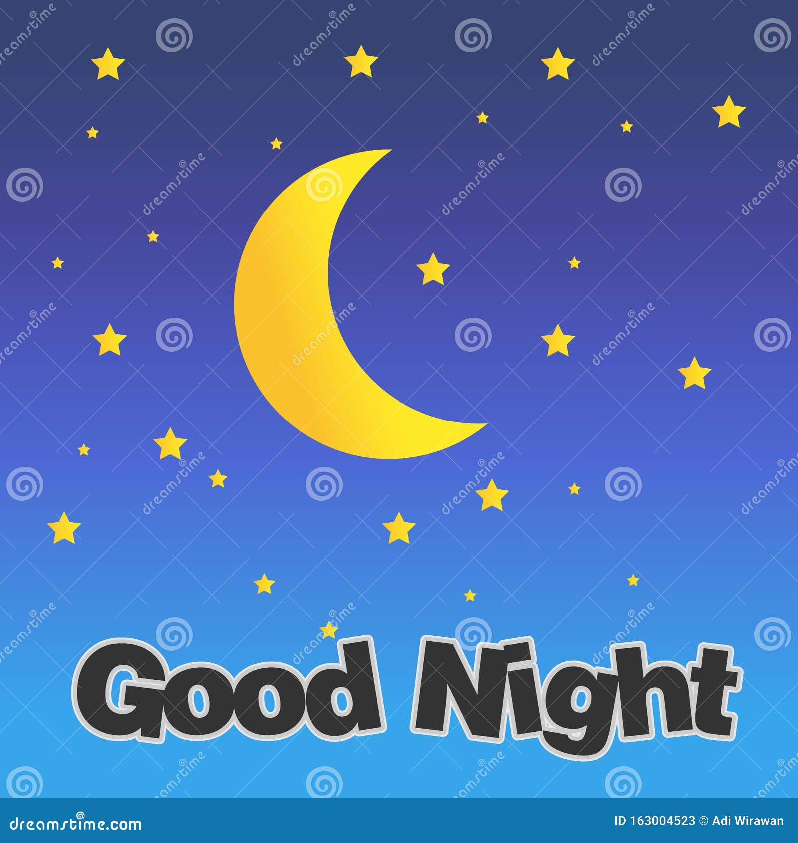 Good Night. Hand Drawn Typography Poster. Card Good Night Vector Image ...
