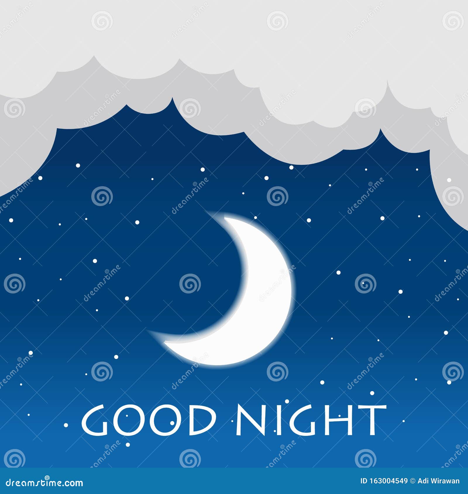 Good Night. Hand Drawn Typography Poster. Card Good Night Vector Image ...