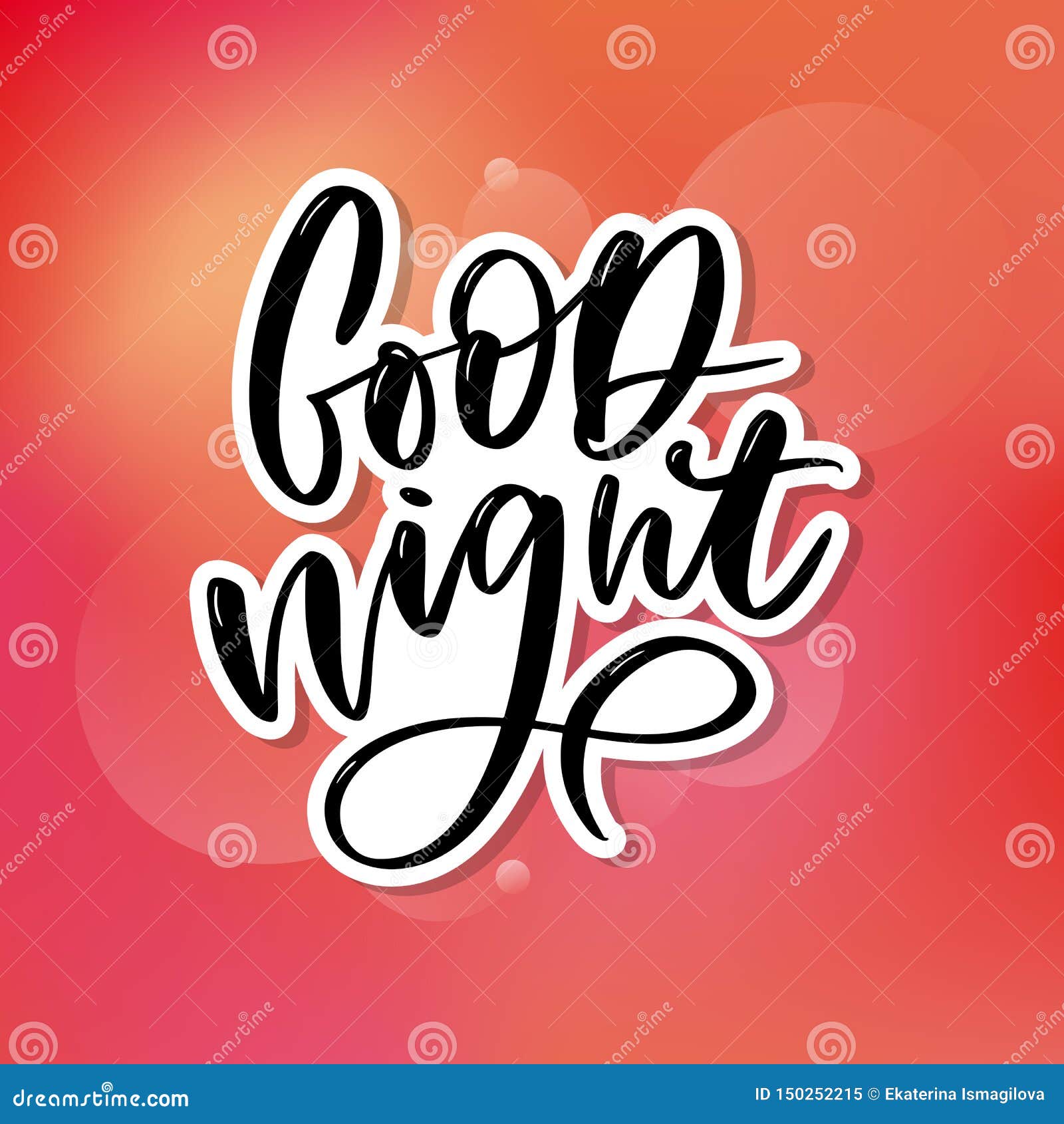 Good Night. Hand Drawn Typography Poster. T Shirt Hand Lettered ...