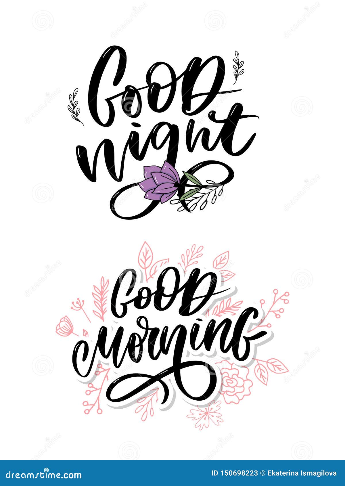 Good Night. Hand Drawn Typography Poster. T Shirt Hand Lettered ...