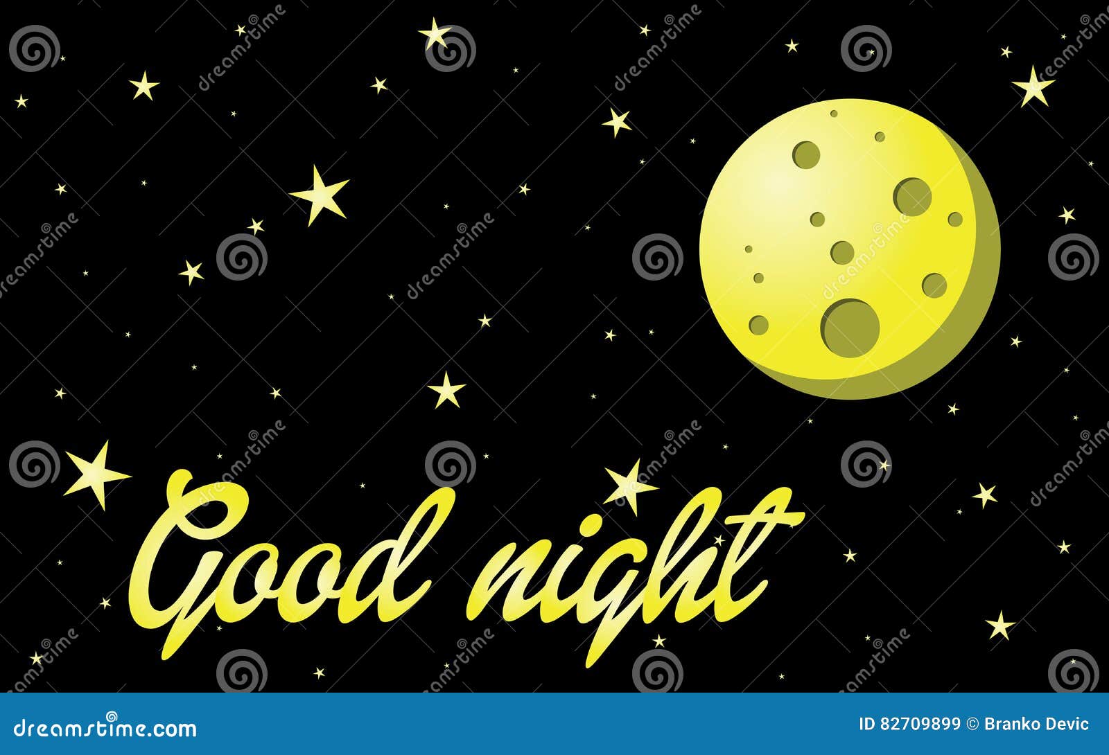 Good night stock vector. Illustration of background, starry - 82709899